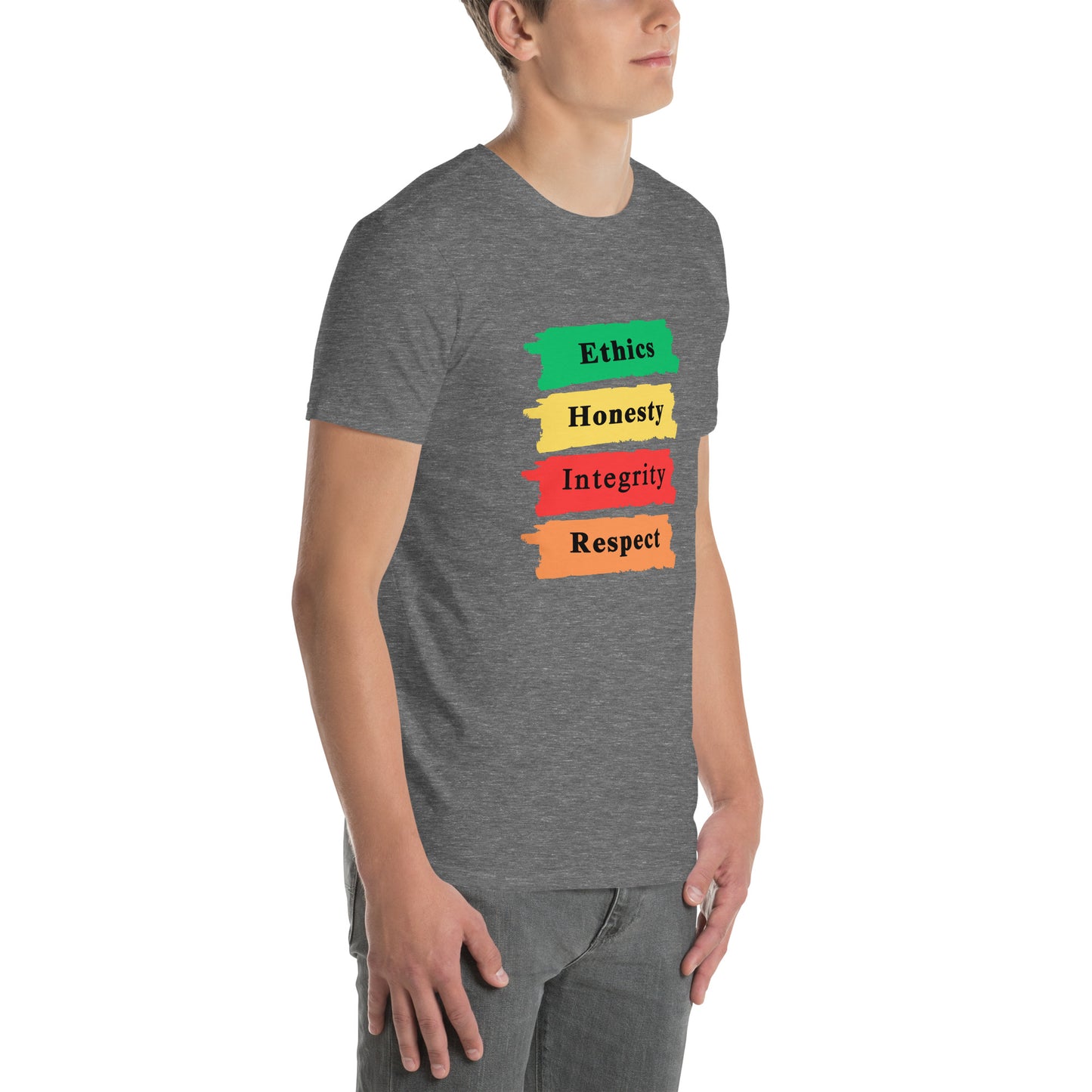 Ethics Honesty Integrity Respect Paint Strokes Unisex Tee by EraofInk