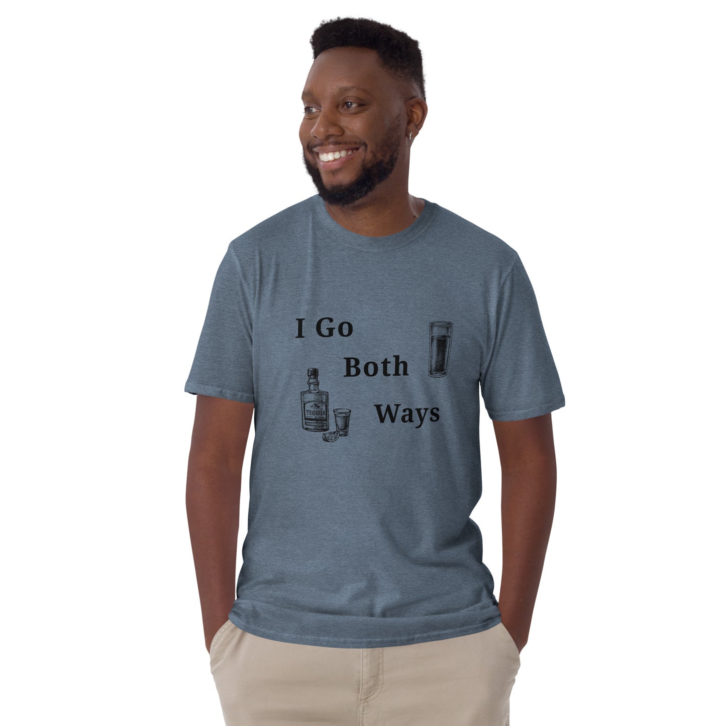 Bourbon and Beer Drinker Tee - I Go Both Ways by EraofInk