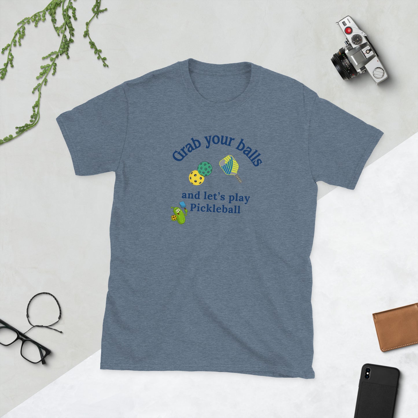 Grab Your Balls and Let's Play Pickleball Unisex Tee by EraofInk