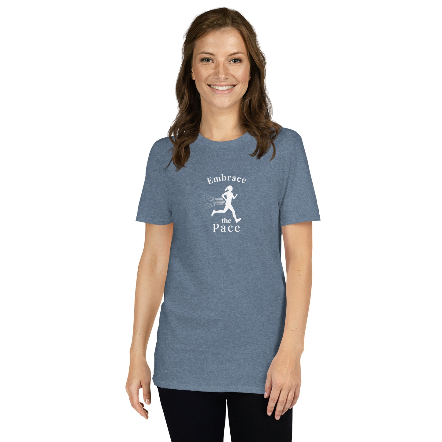 Embrace the Pace Female Runner Unisex Tee by EraofInk