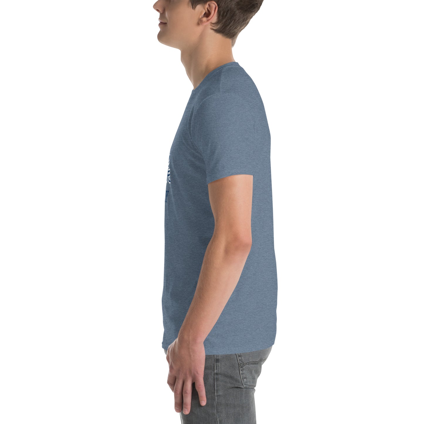 Game Day Football Blue and White Unisex T-Shirt by EraofInk