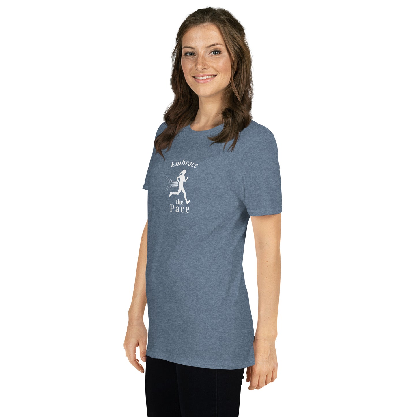 Embrace the Pace Female Runner Unisex Tee by EraofInk