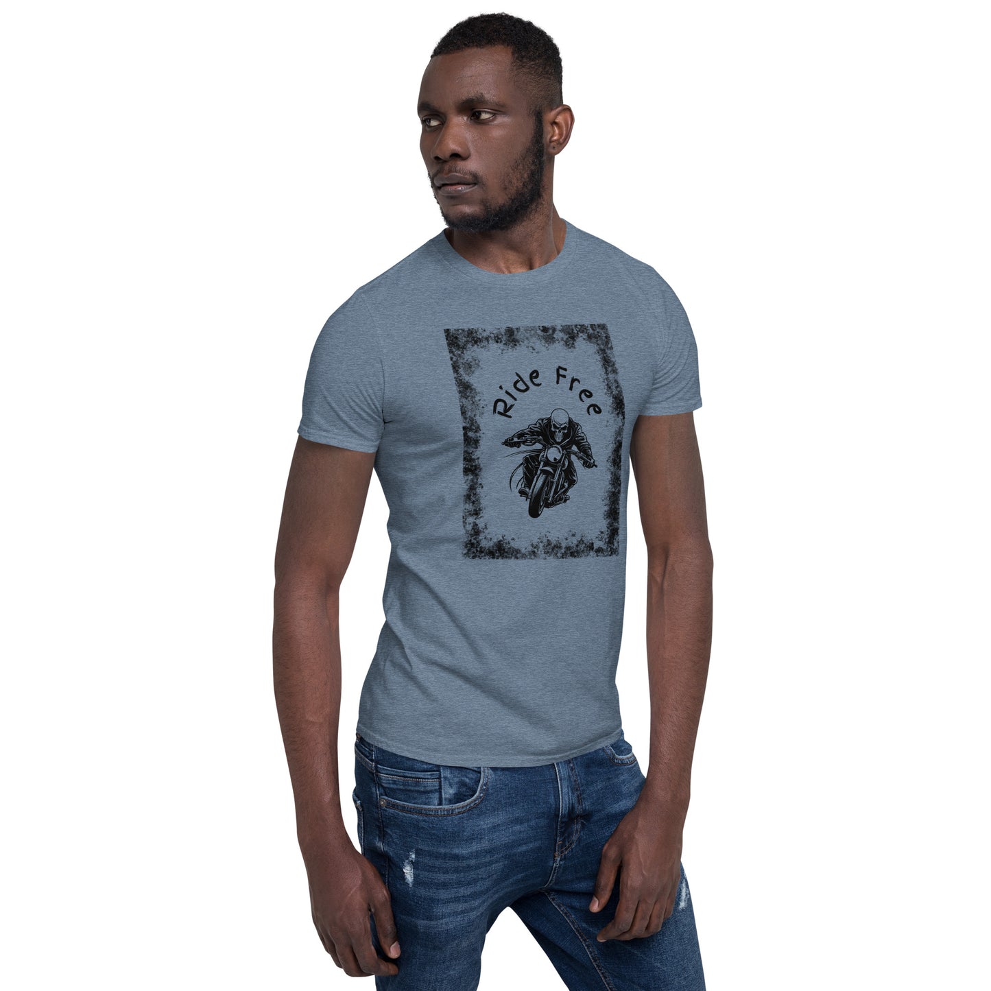 Men's Biker Tee - Death Rider Ride Free Unisex Tee by EraofInk