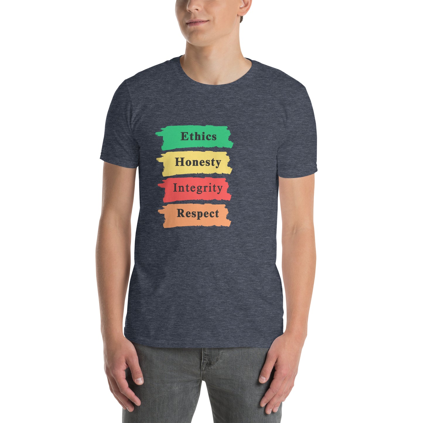 Ethics Honesty Integrity Respect Paint Strokes Unisex Tee by EraofInk