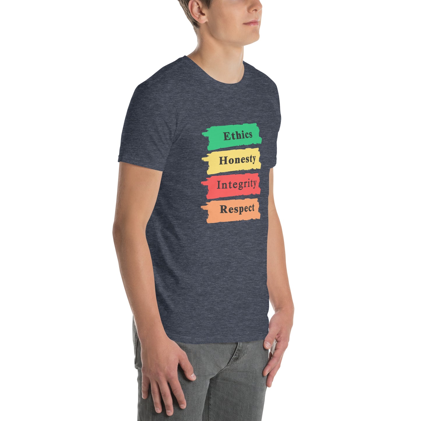 Ethics Honesty Integrity Respect Paint Strokes Unisex Tee by EraofInk