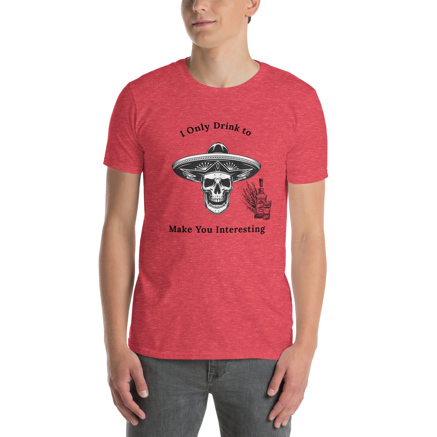 Tequila Drinker's Shirt Skull Wearing Sombrero with Tequila by EraofInk