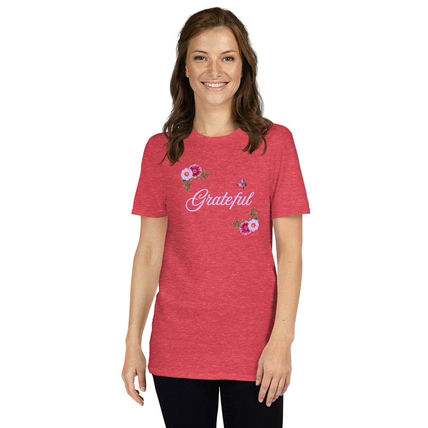 Grateful Floral Design Unisex Tee by Eraofink