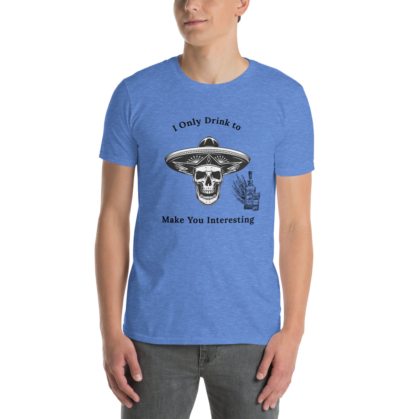 Tequila Drinker's Shirt Skull Wearing Sombrero with Tequila by EraofInk