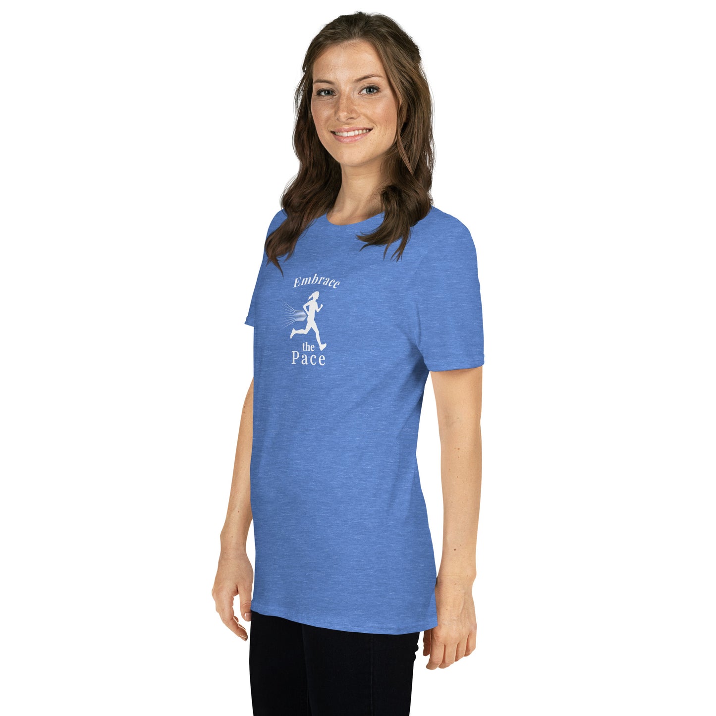 Embrace the Pace Female Runner Unisex Tee by EraofInk