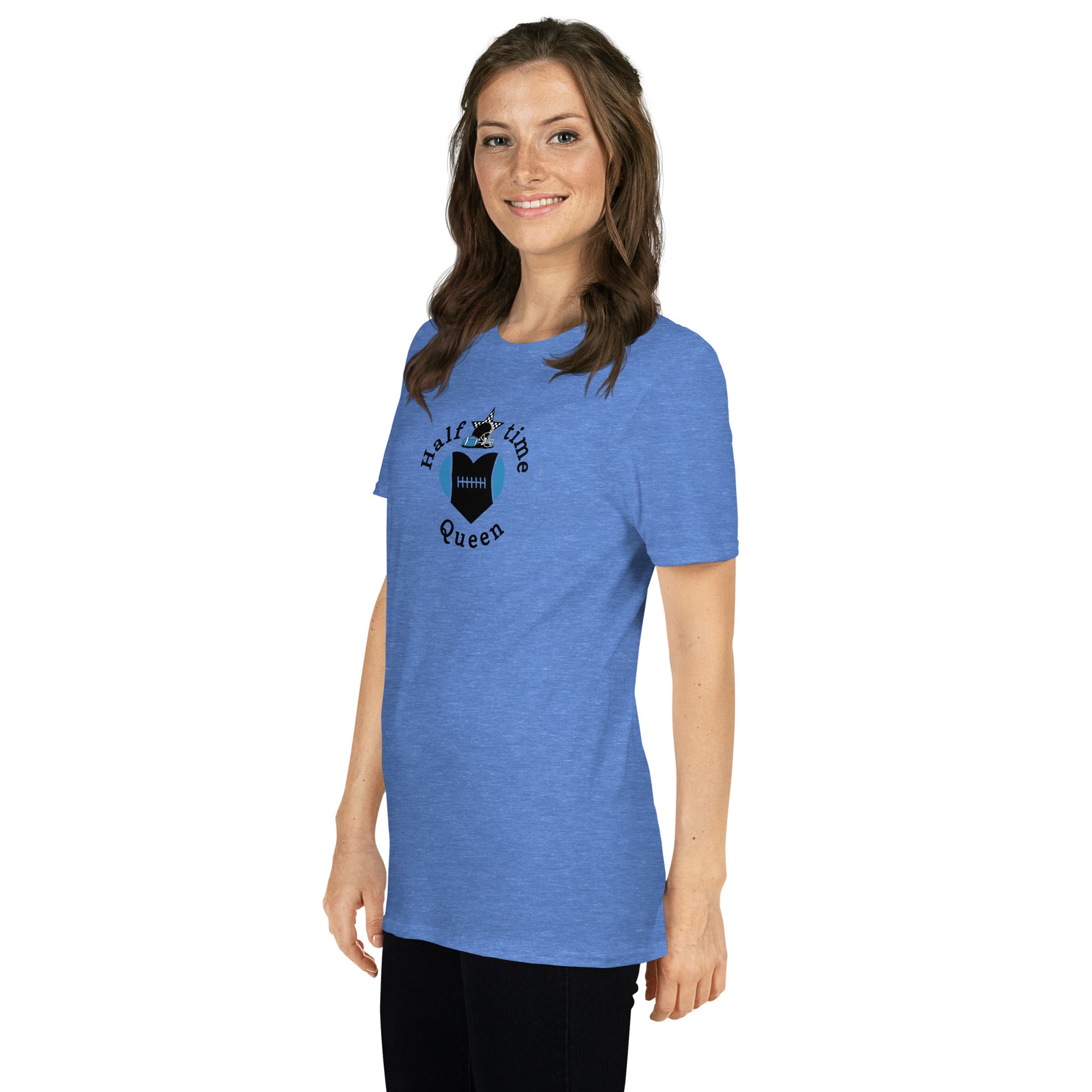 Halftime Queen Football Cheer for Navy & Sky Blue Unisex Tee by EraofInk