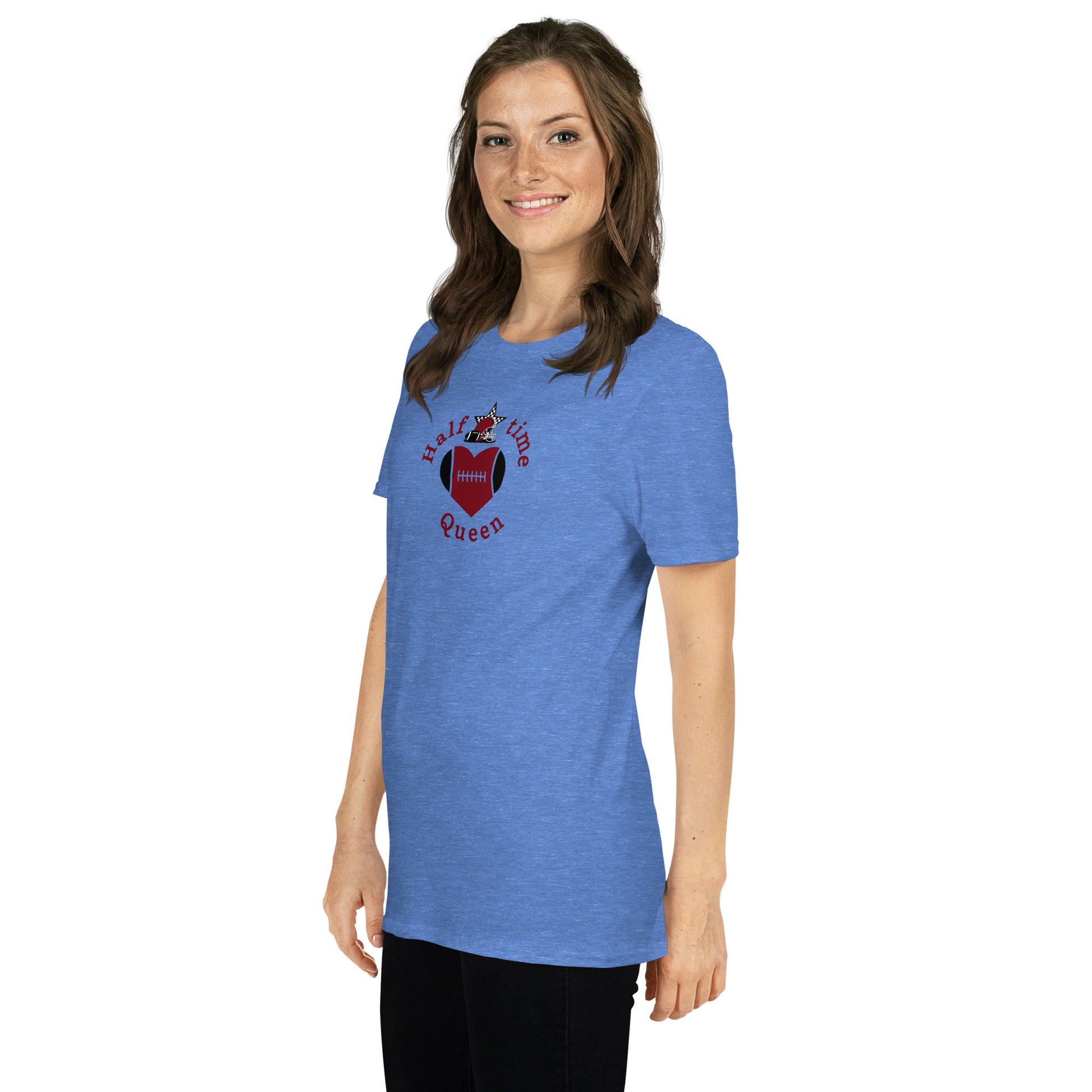 Halftime Queen Football Cheer for Red & Black Unisex Tee by EraofInk