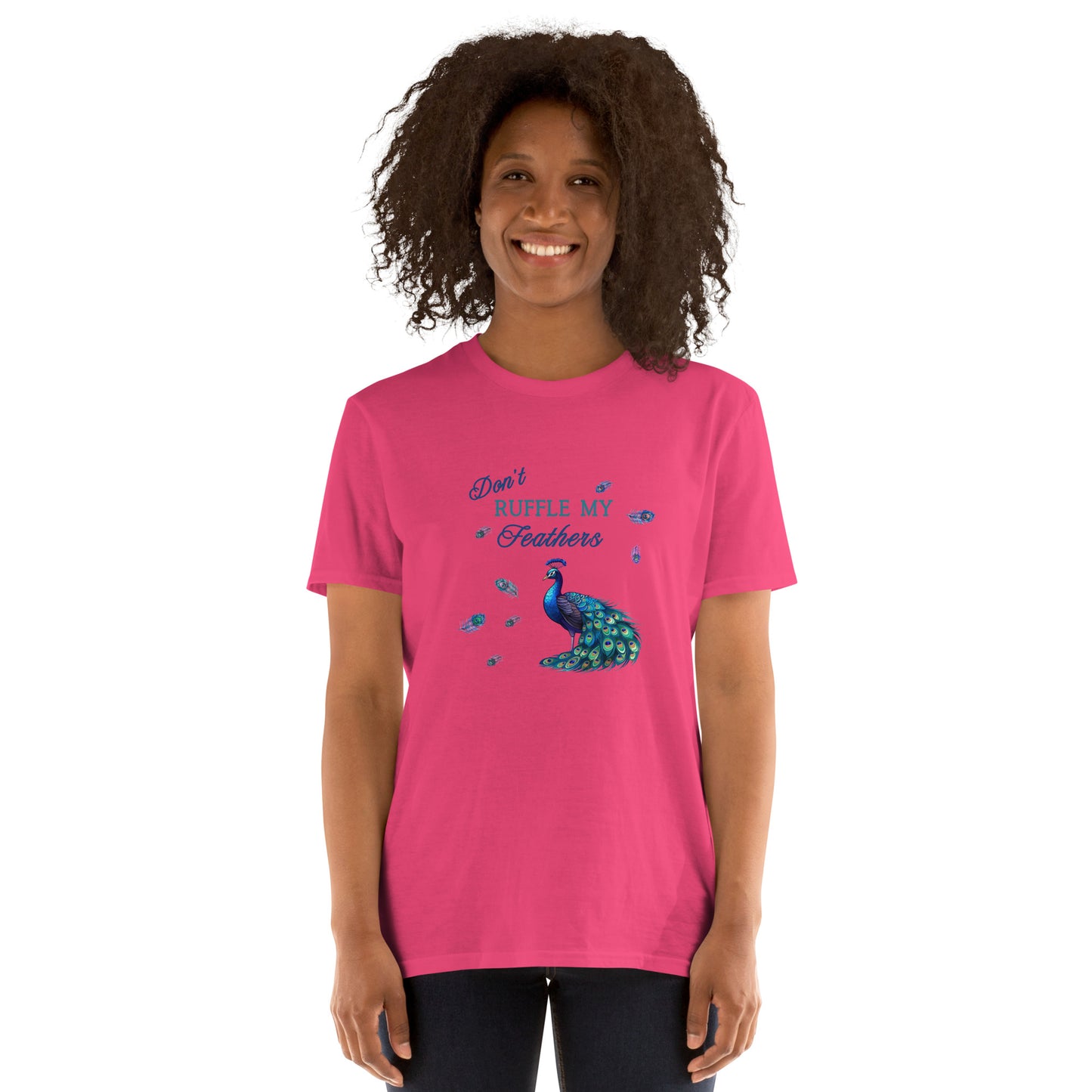 Beautiful Peacock Don't Ruffle My Feathers Unisex Tee by EraofInk