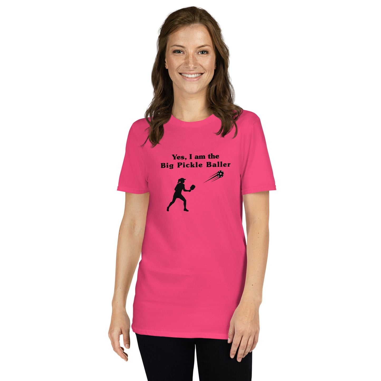 Yes, I am the Big Pickleballer Female Pickleball Unisex Tee by EraofInk