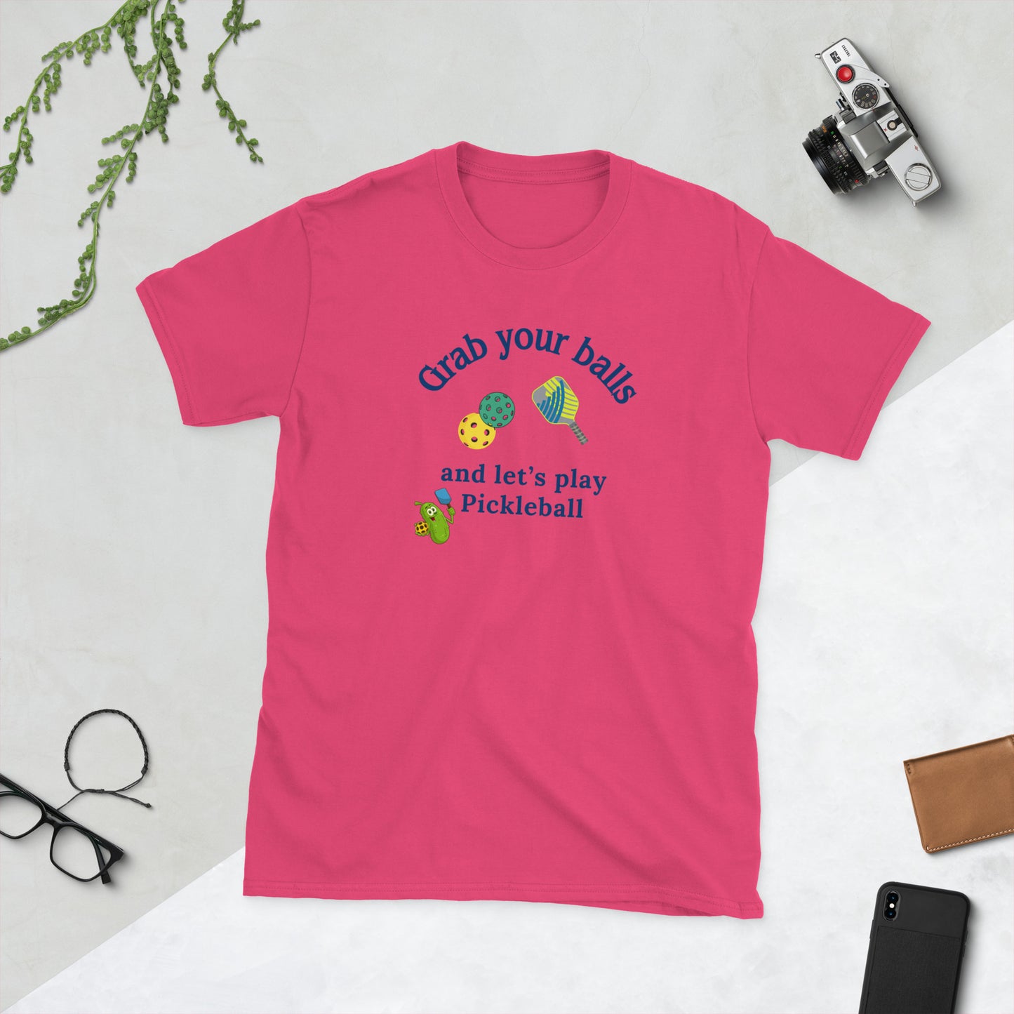 Grab Your Balls and Let's Play Pickleball Unisex Tee by EraofInk