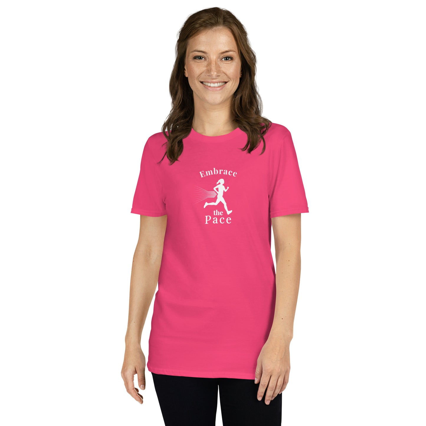 Embrace the Pace Female Runner Unisex Tee by EraofInk