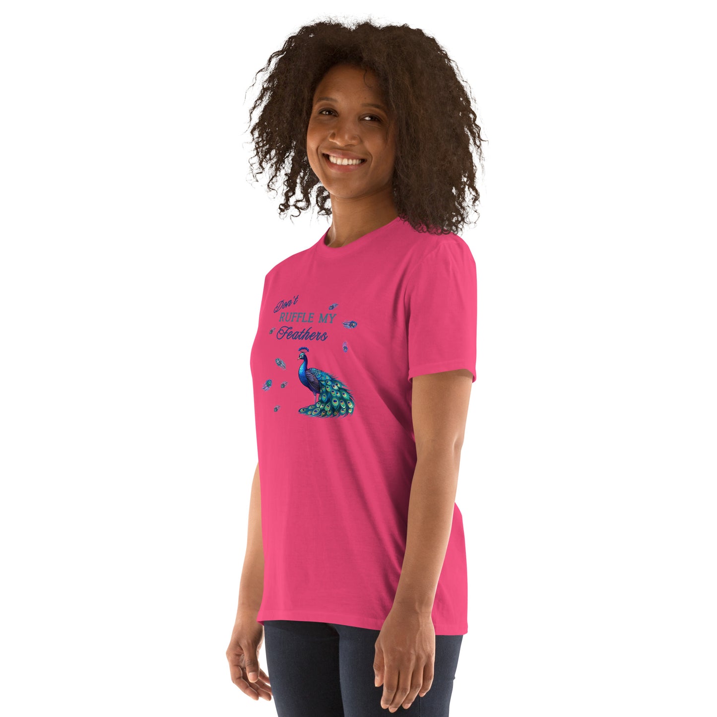 Beautiful Peacock Don't Ruffle My Feathers Unisex Tee by EraofInk