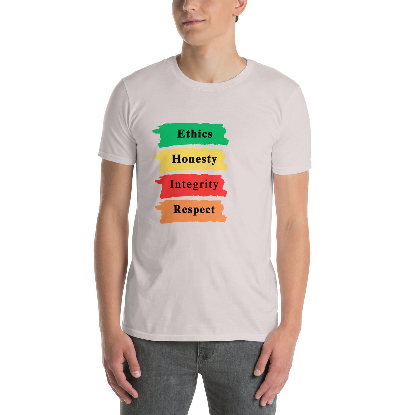 Ethics Honesty Integrity Respect Paint Strokes Unisex Tee by EraofInk