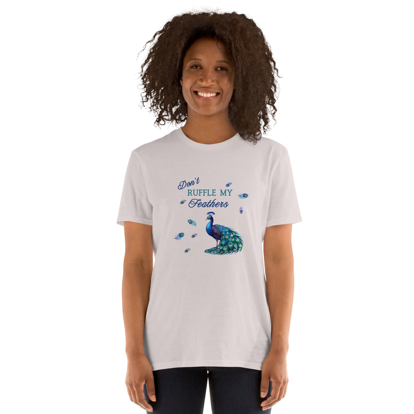 Beautiful Peacock Don't Ruffle My Feathers Unisex Tee by EraofInk