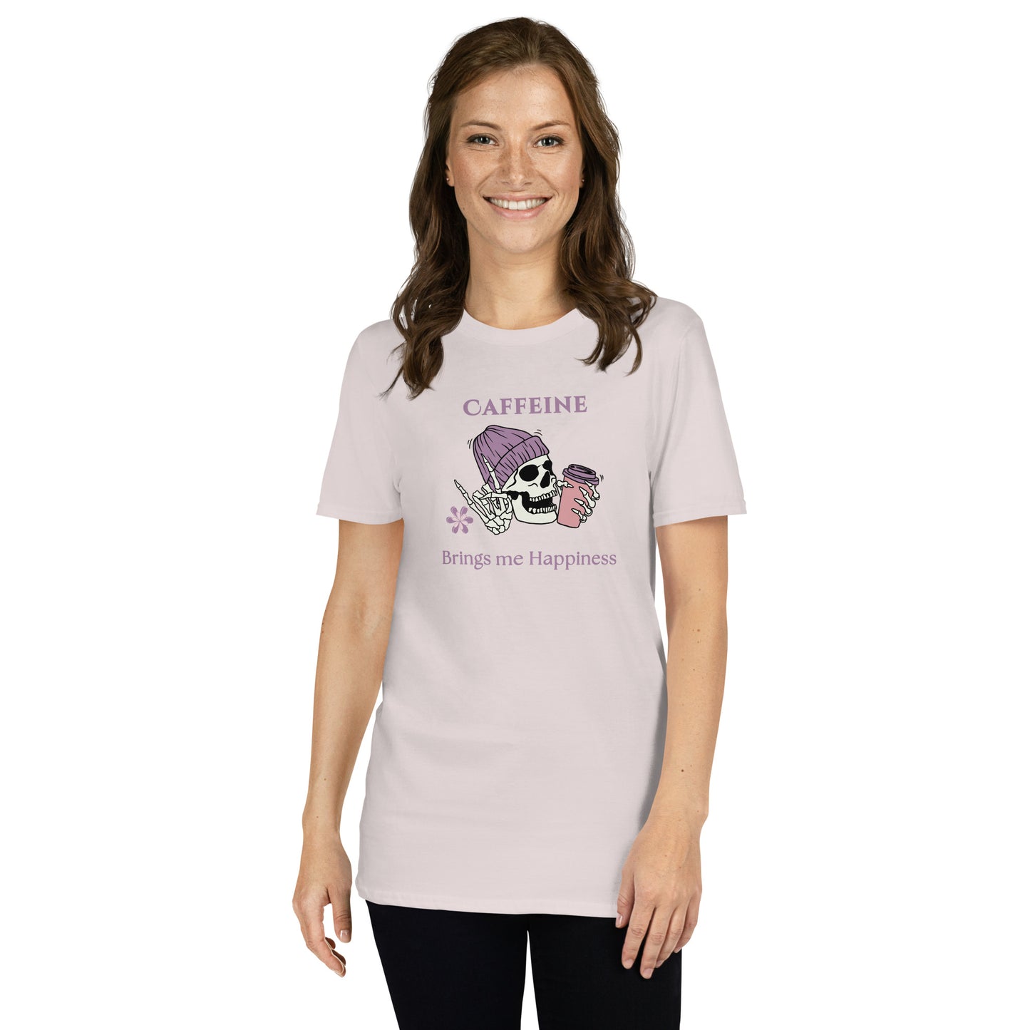 Caffeine Brings Me Happiness Unisex Tee by EraofInk