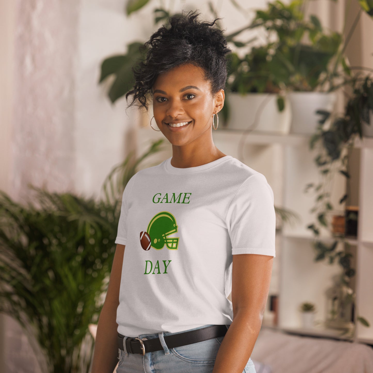Game Day Football Unisex Tee Cheer for Green & Gold by EraofInk