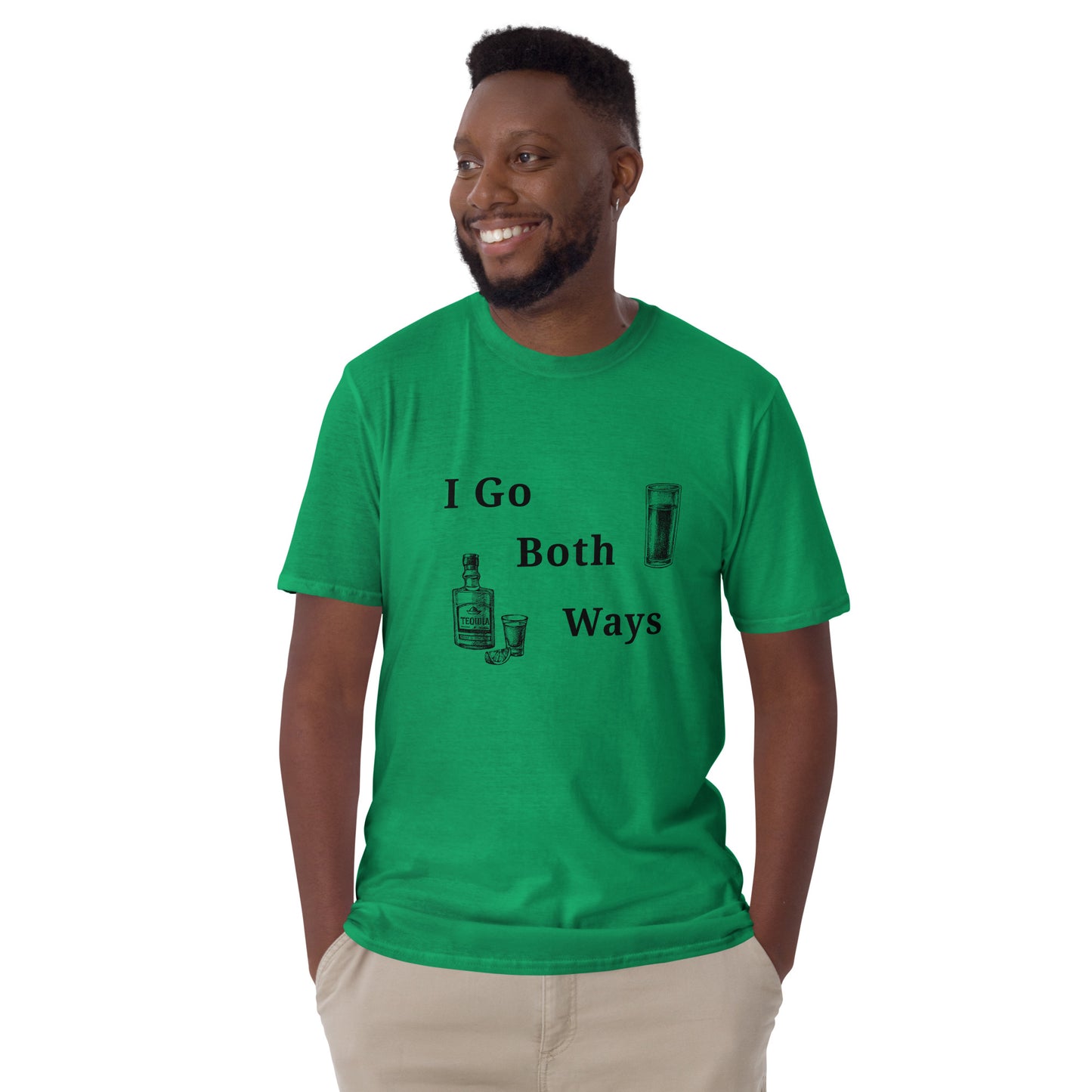 Bourbon and Beer Drinker Tee - I Go Both Ways by EraofInk