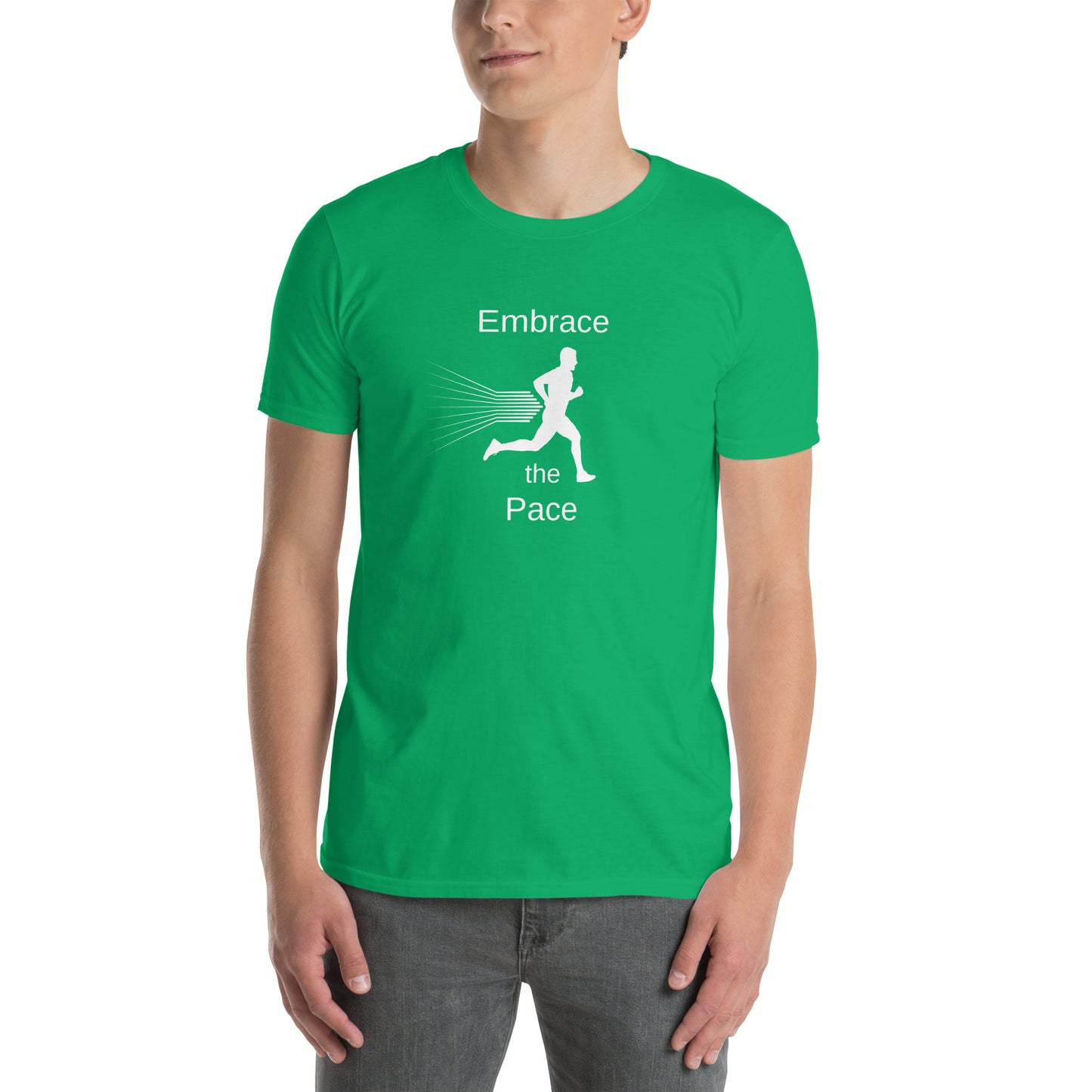 Embrace the Pace Male Runner Unisex Tee by EraofInk