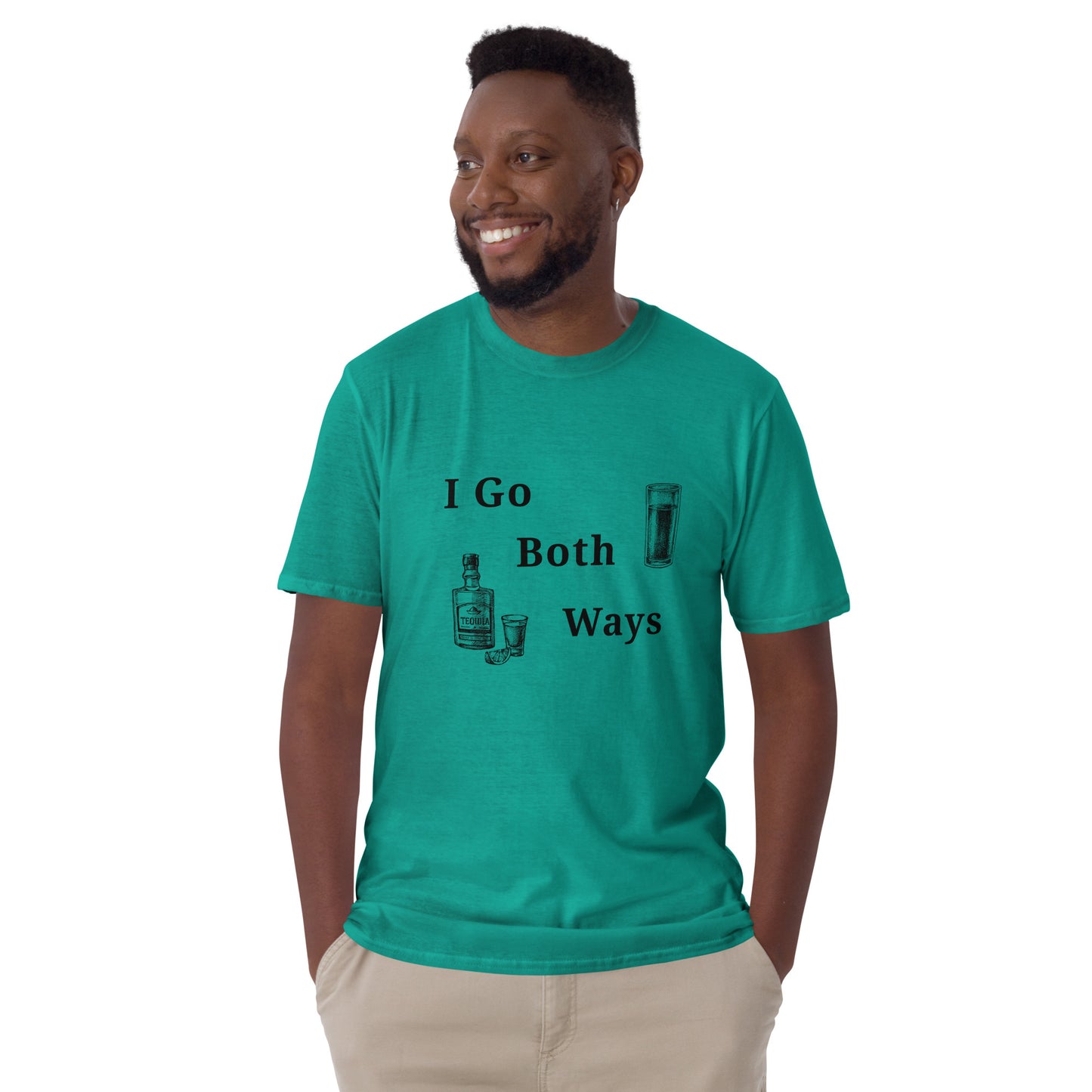 Bourbon and Beer Drinker Tee - I Go Both Ways by EraofInk