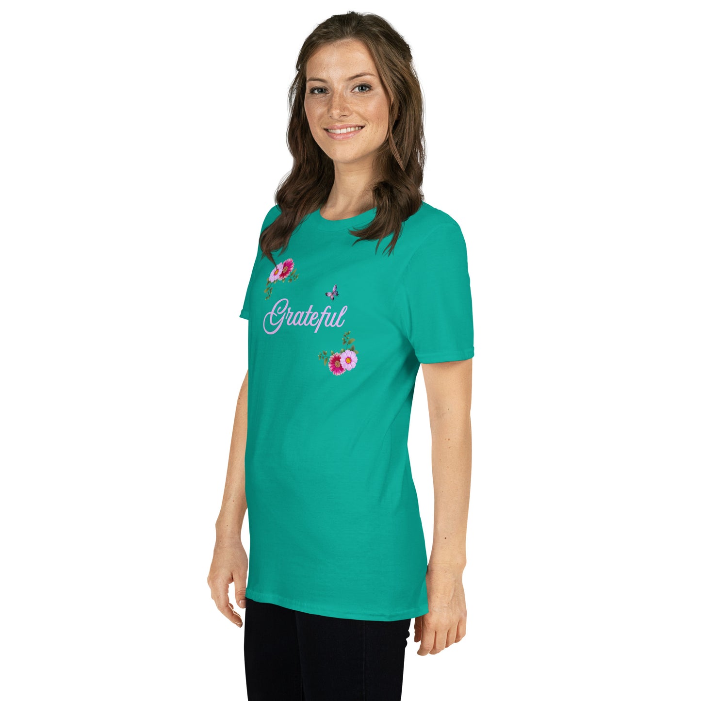 Grateful Floral Design Unisex Tee by Eraofink