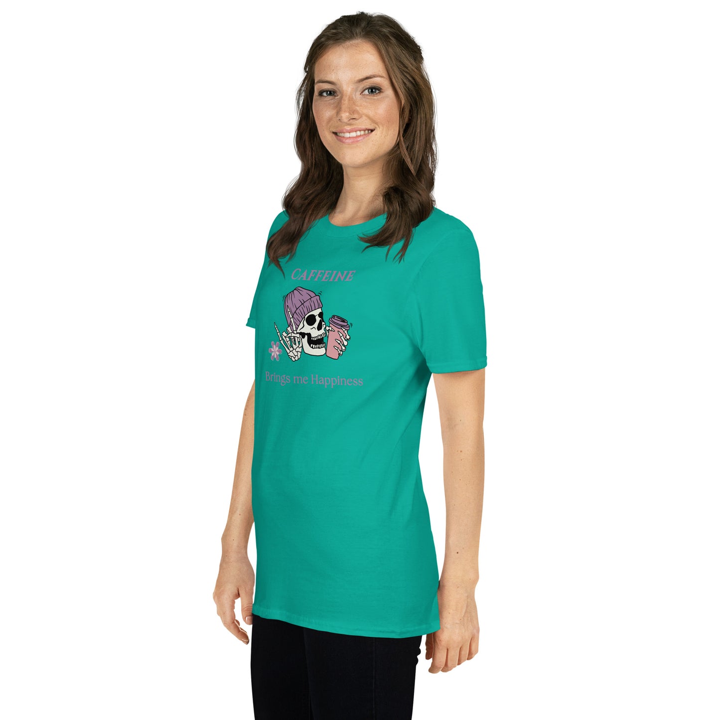 Caffeine Brings Me Happiness Unisex Tee by EraofInk