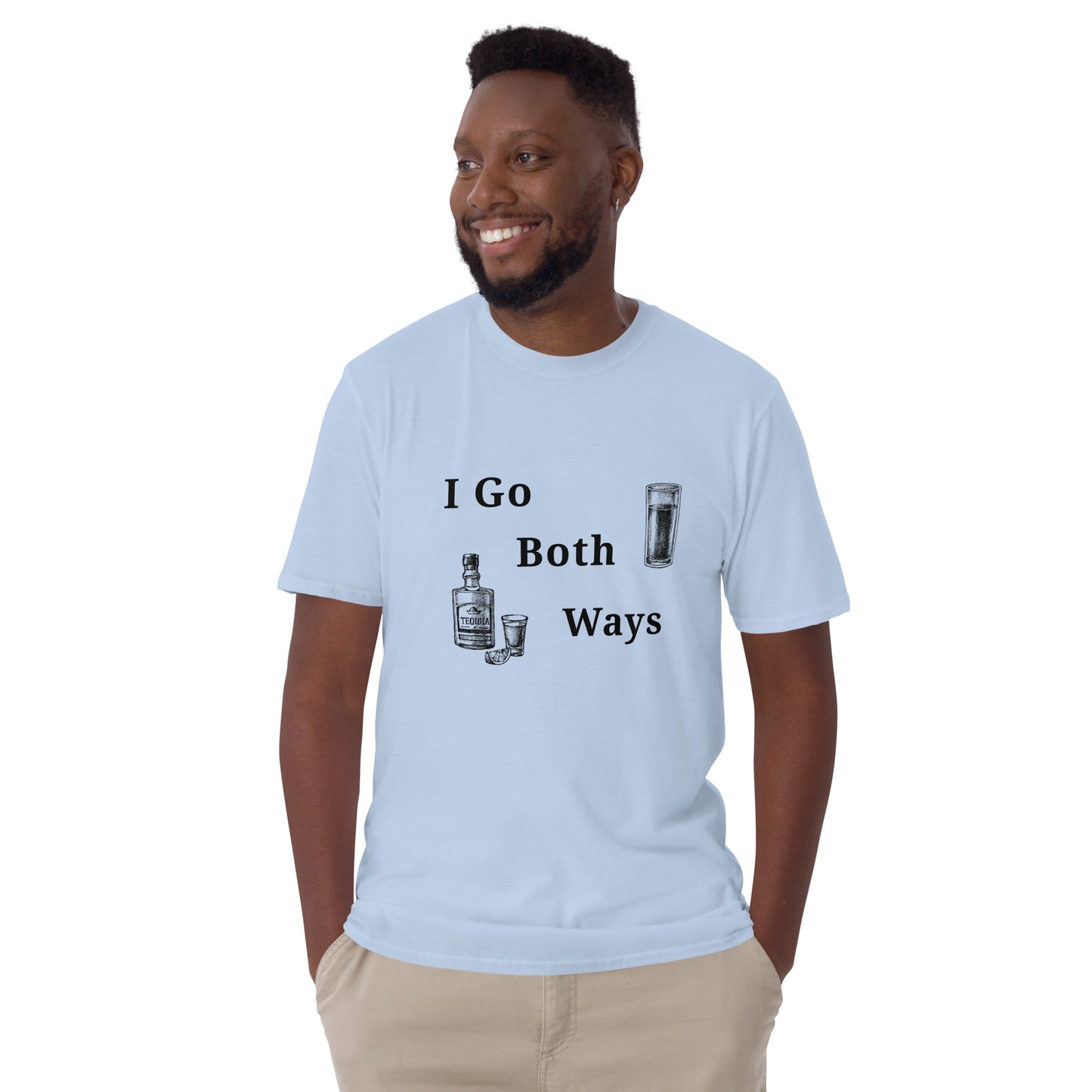 Bourbon and Beer Drinker Tee - I Go Both Ways by EraofInk