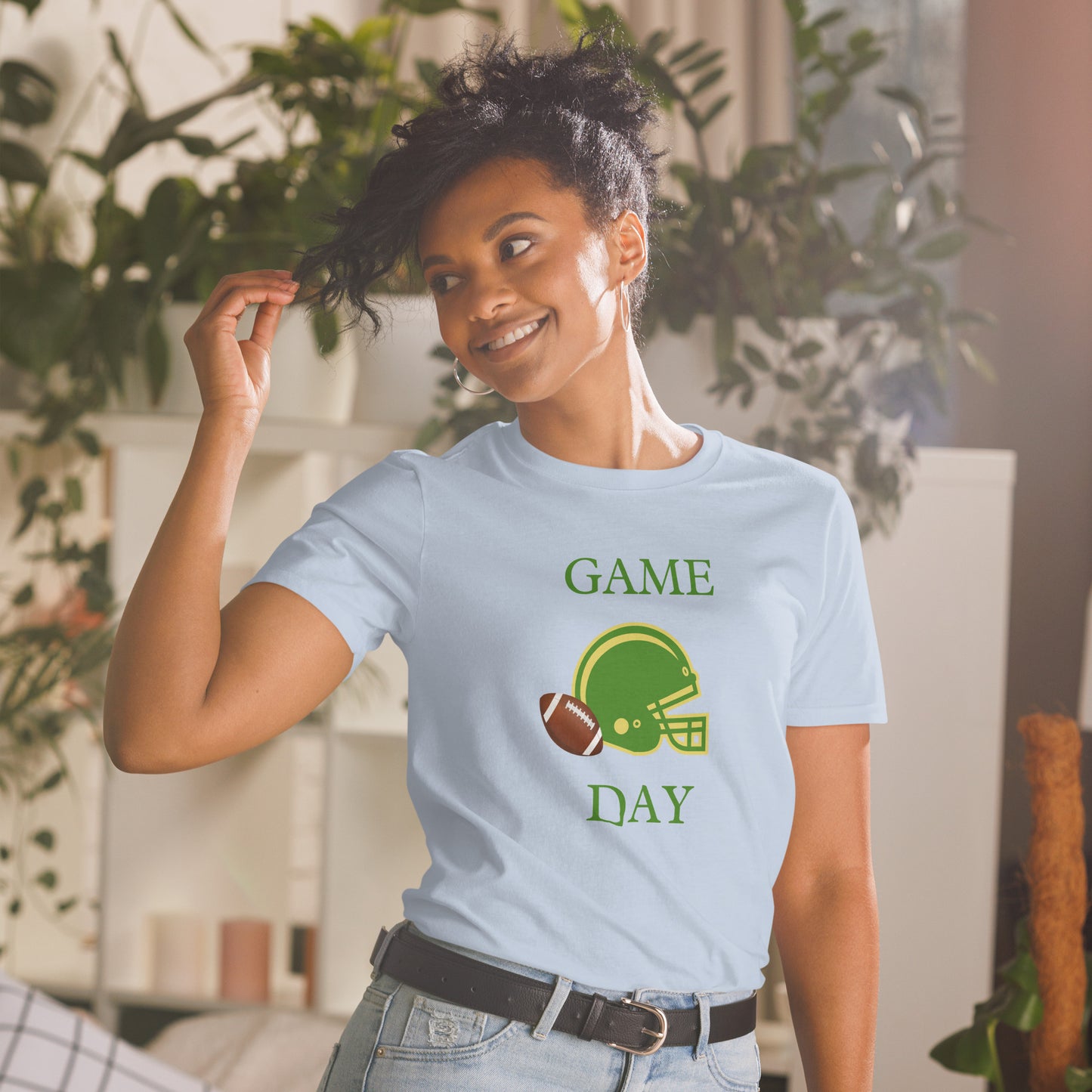 Game Day Football Unisex Tee Cheer for Green & Gold by EraofInk