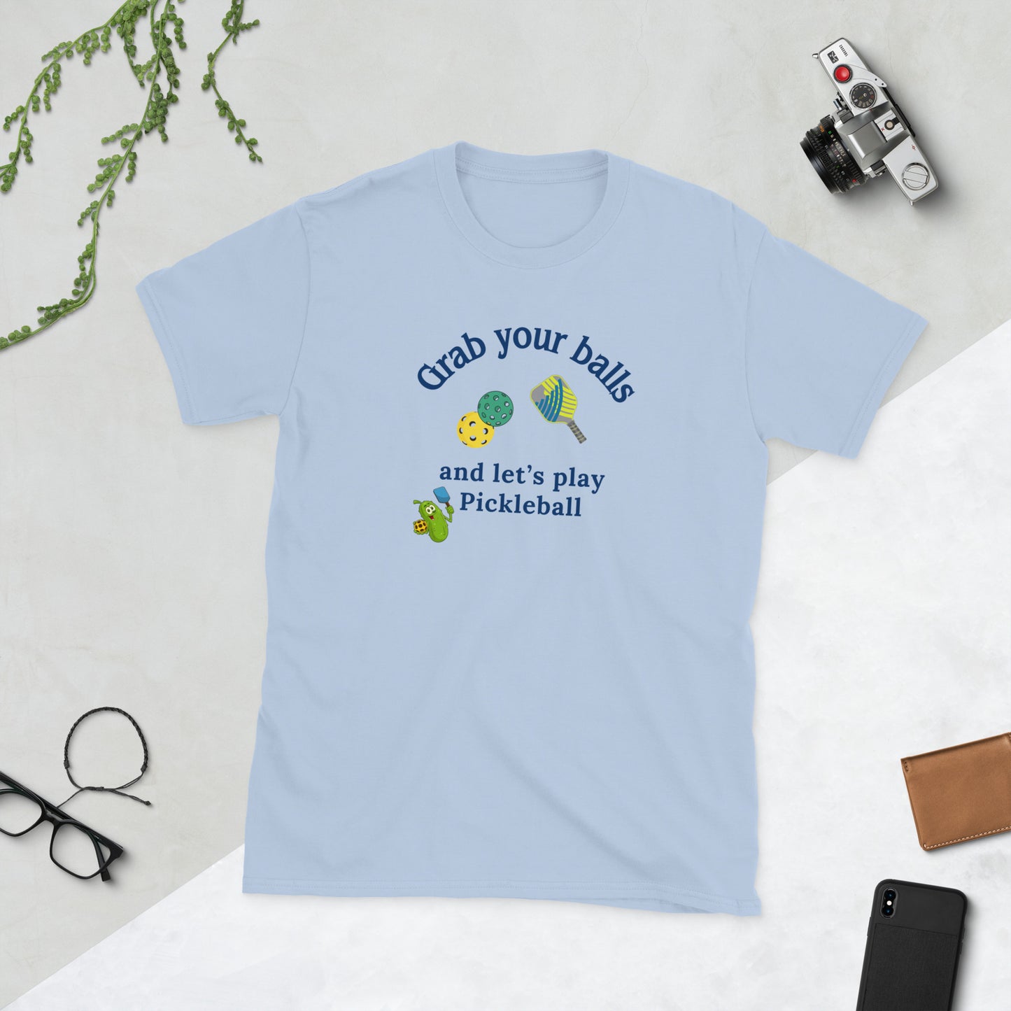 Grab Your Balls and Let's Play Pickleball Unisex Tee by EraofInk