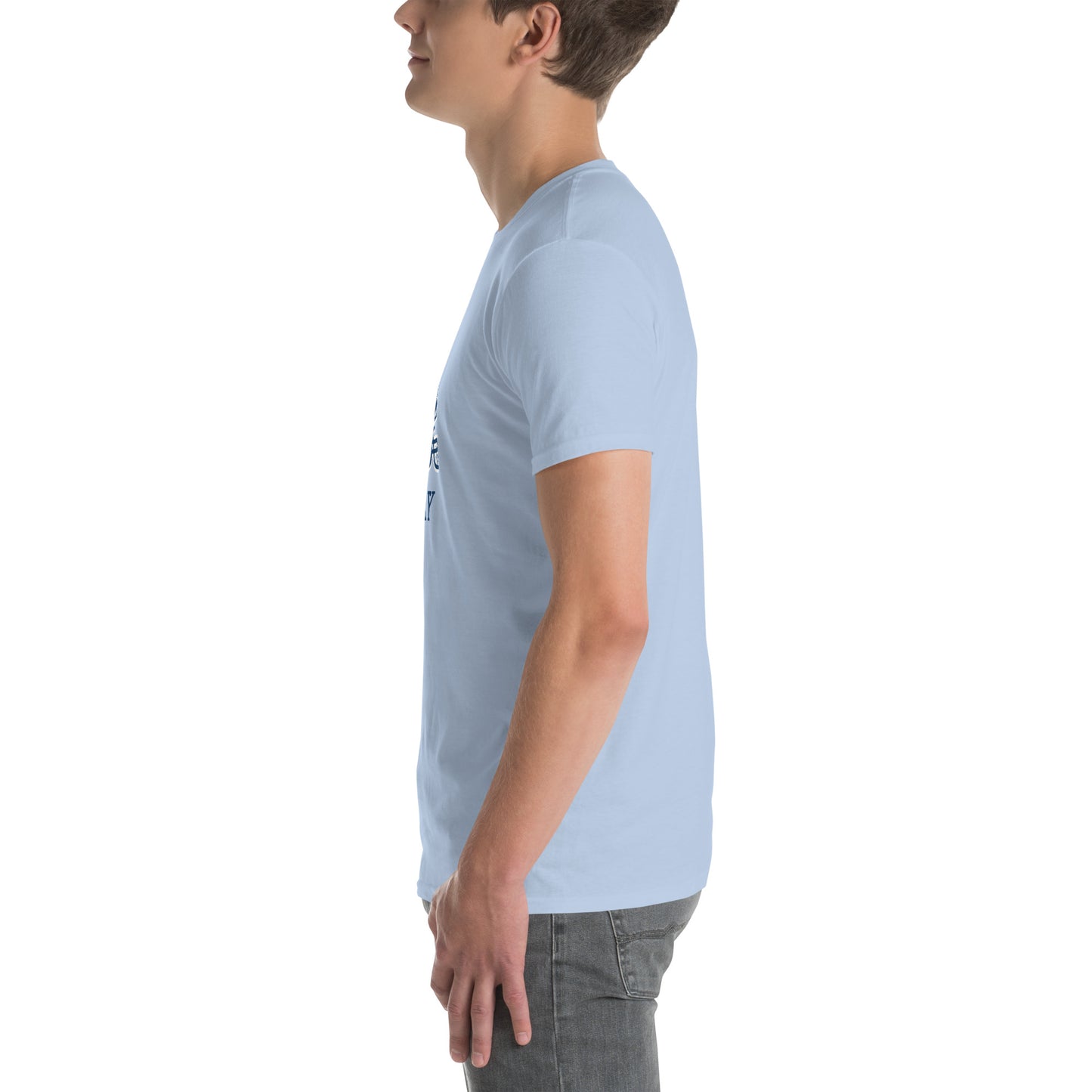 Game Day Football Blue and White Unisex T-Shirt by EraofInk