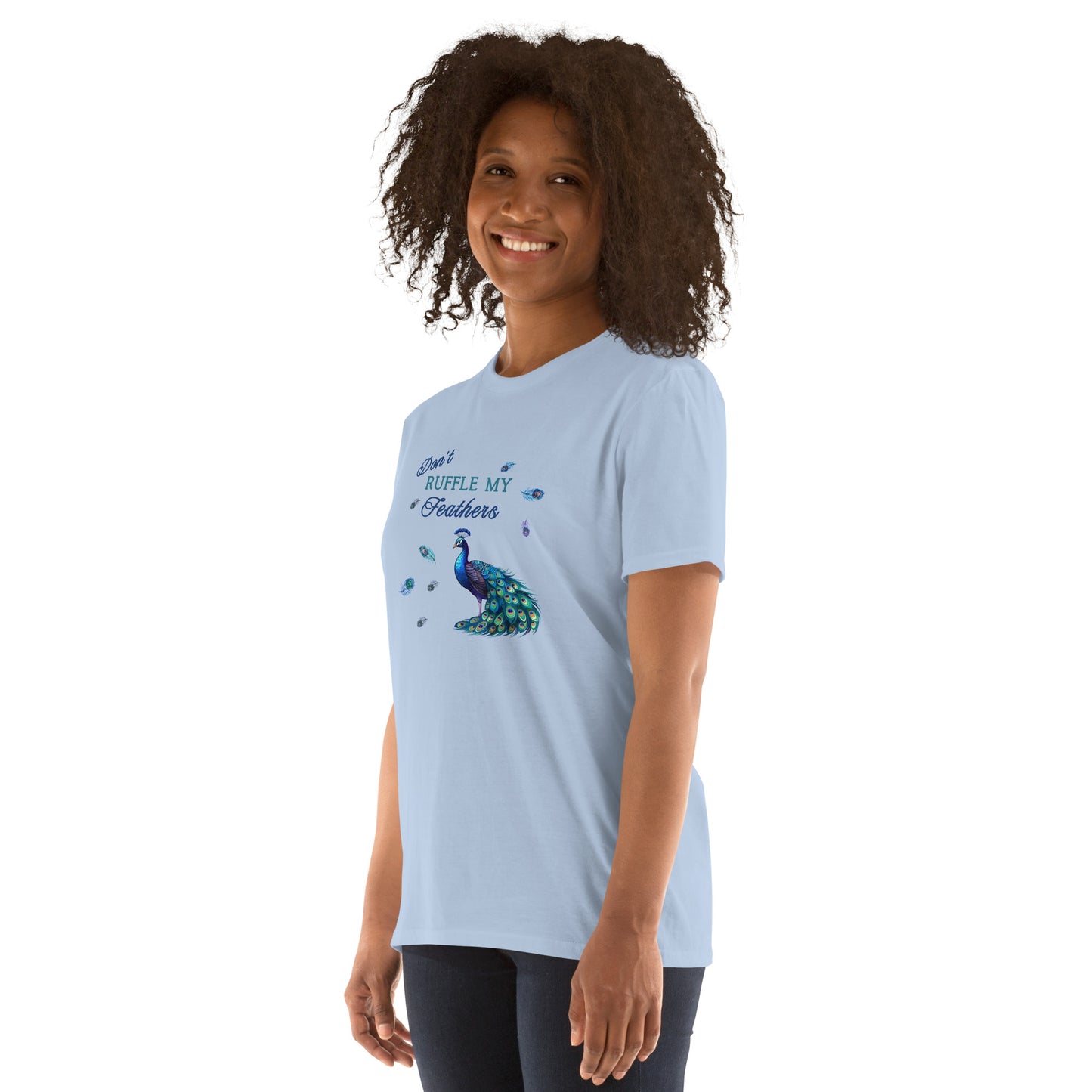 Beautiful Peacock Don't Ruffle My Feathers Unisex Tee by EraofInk