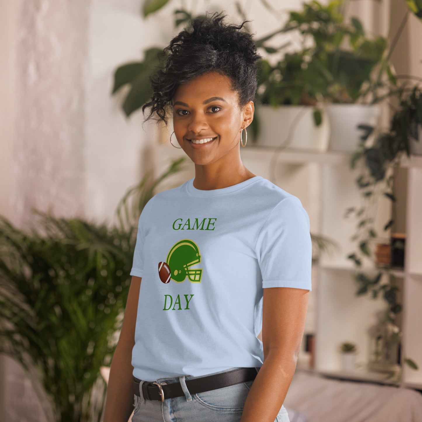 Game Day Football Unisex Tee Cheer for Green & Gold by EraofInk