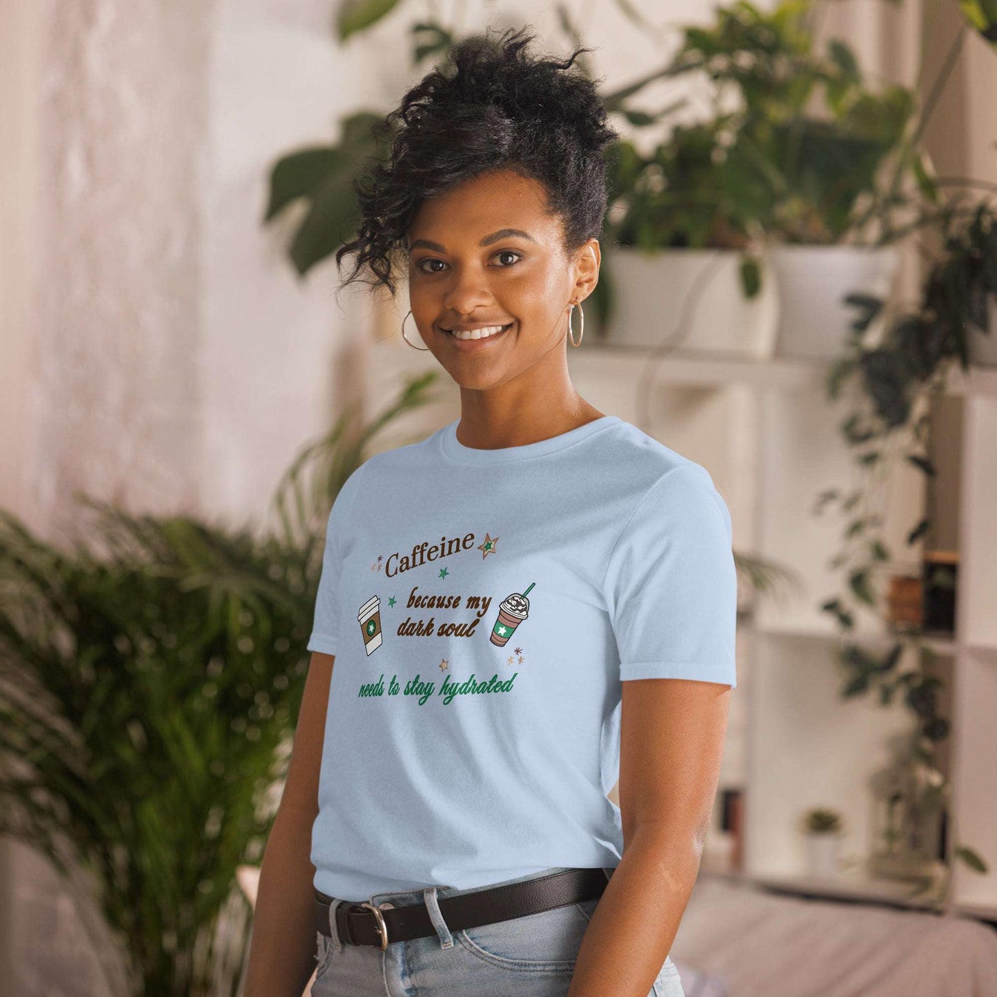 Caffeine Because My Dark Soul Needs To Stay Hydrated Unisex Tee by EraofInk