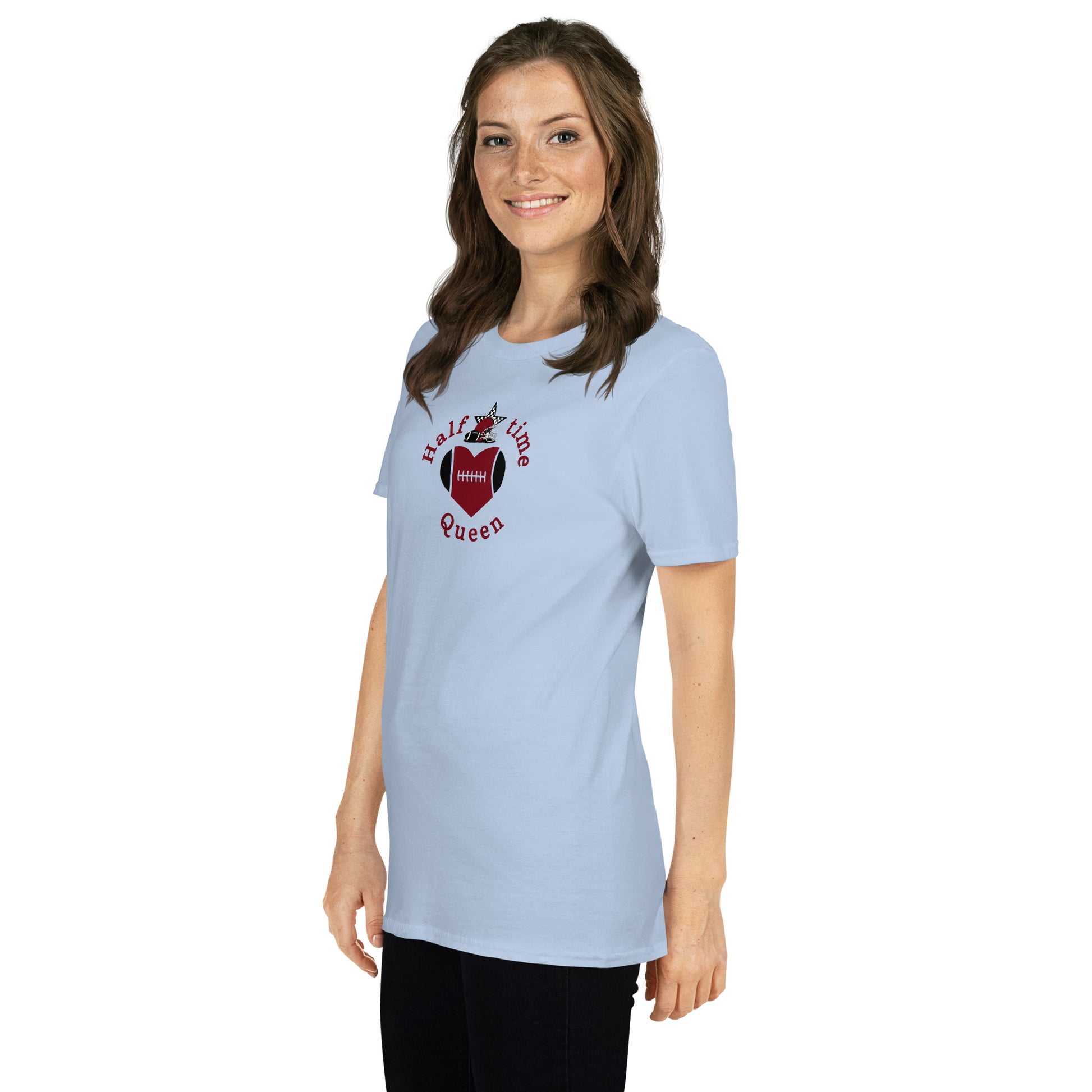 Halftime Queen Football Cheer for Red & Black Unisex Tee by EraofInk