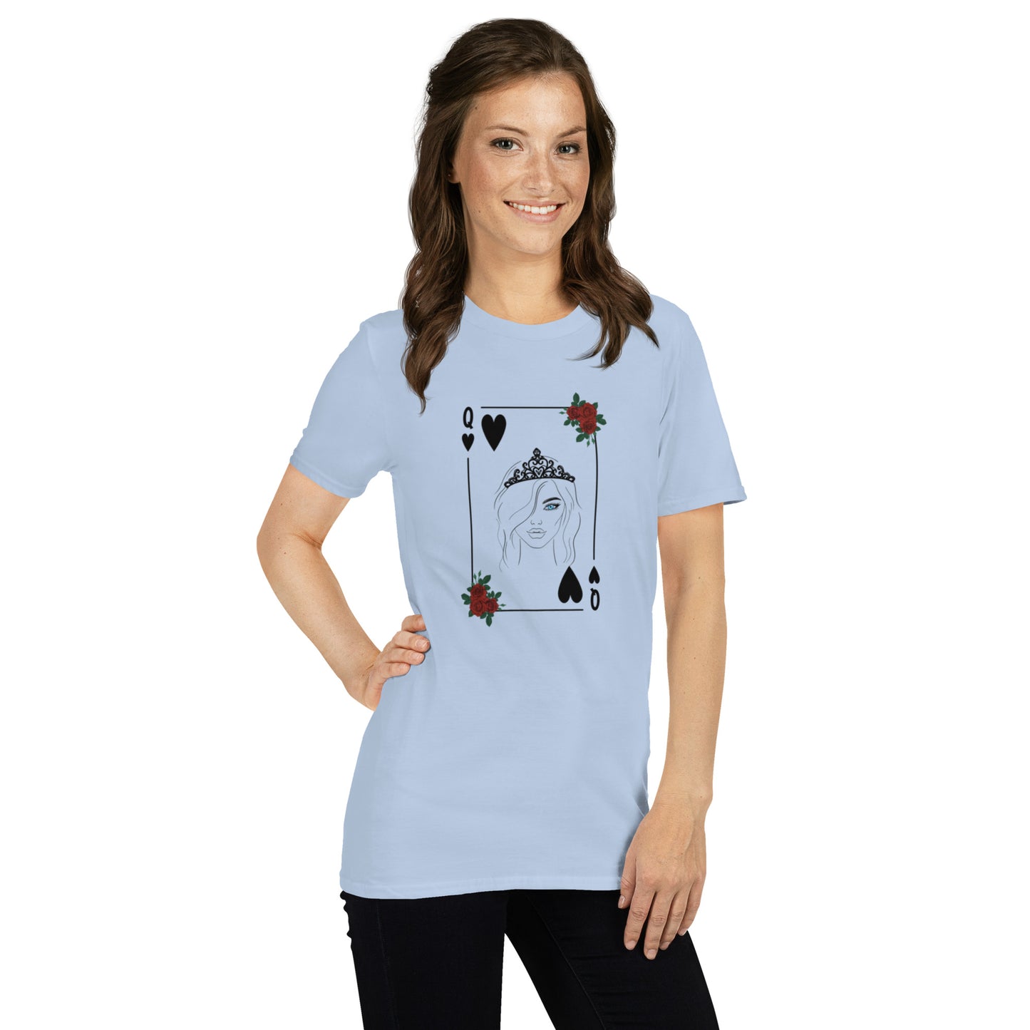 Blue Eyed Queen of Hearts Unisex Tee by EraofInk