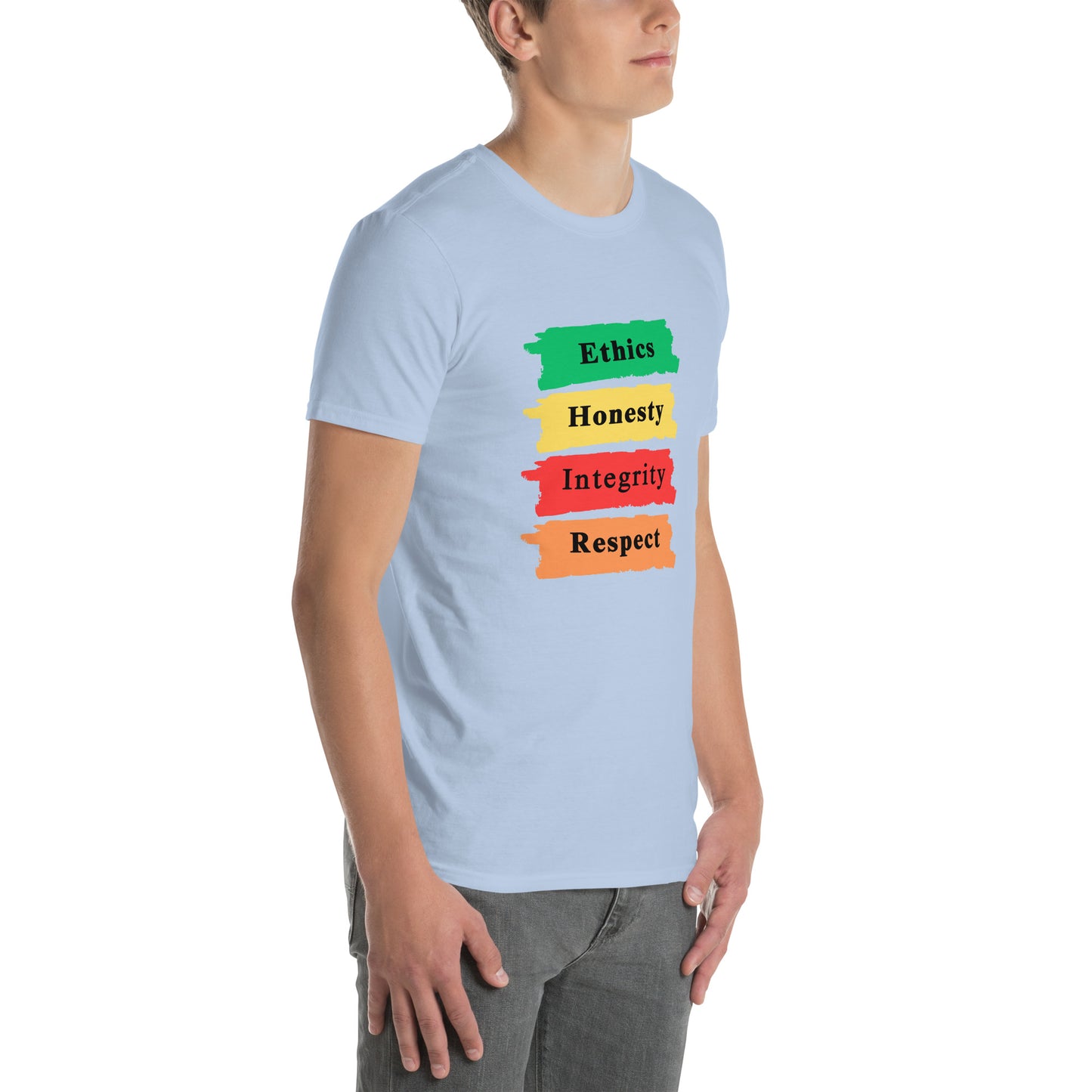 Ethics Honesty Integrity Respect Paint Strokes Unisex Tee by EraofInk
