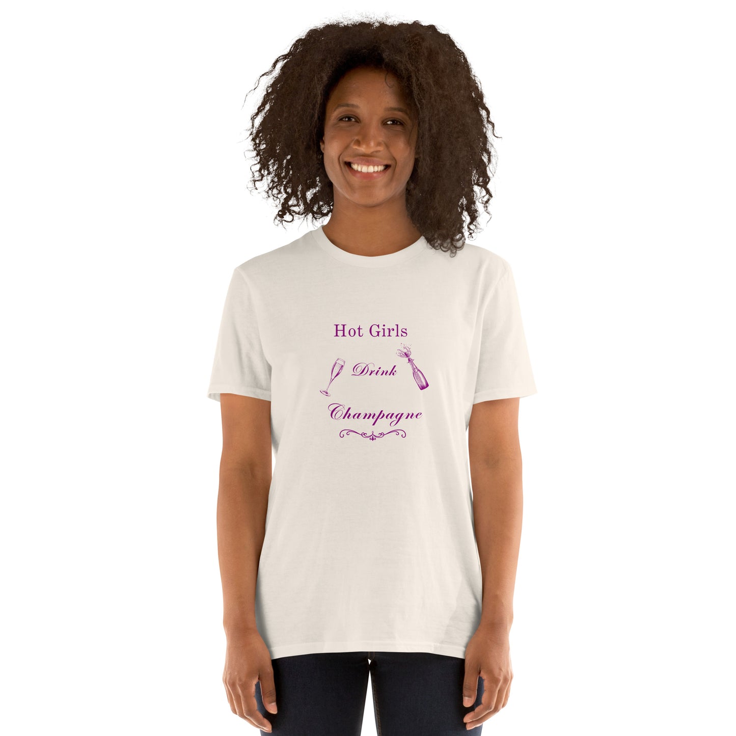 Hot Girls Drink Champagne Unisex Tee by EraofInk