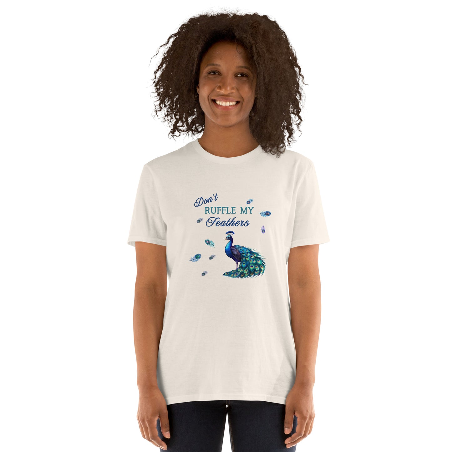 Beautiful Peacock Don't Ruffle My Feathers Unisex Tee by EraofInk