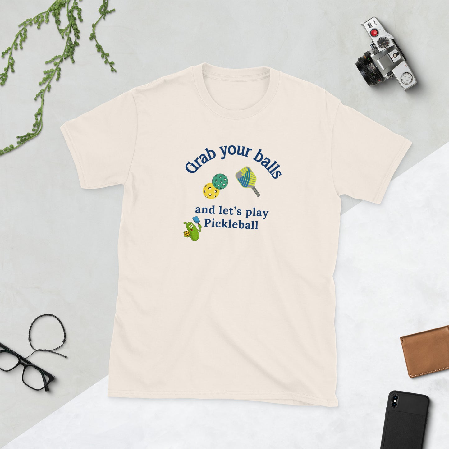 Grab Your Balls and Let's Play Pickleball Unisex Tee by EraofInk