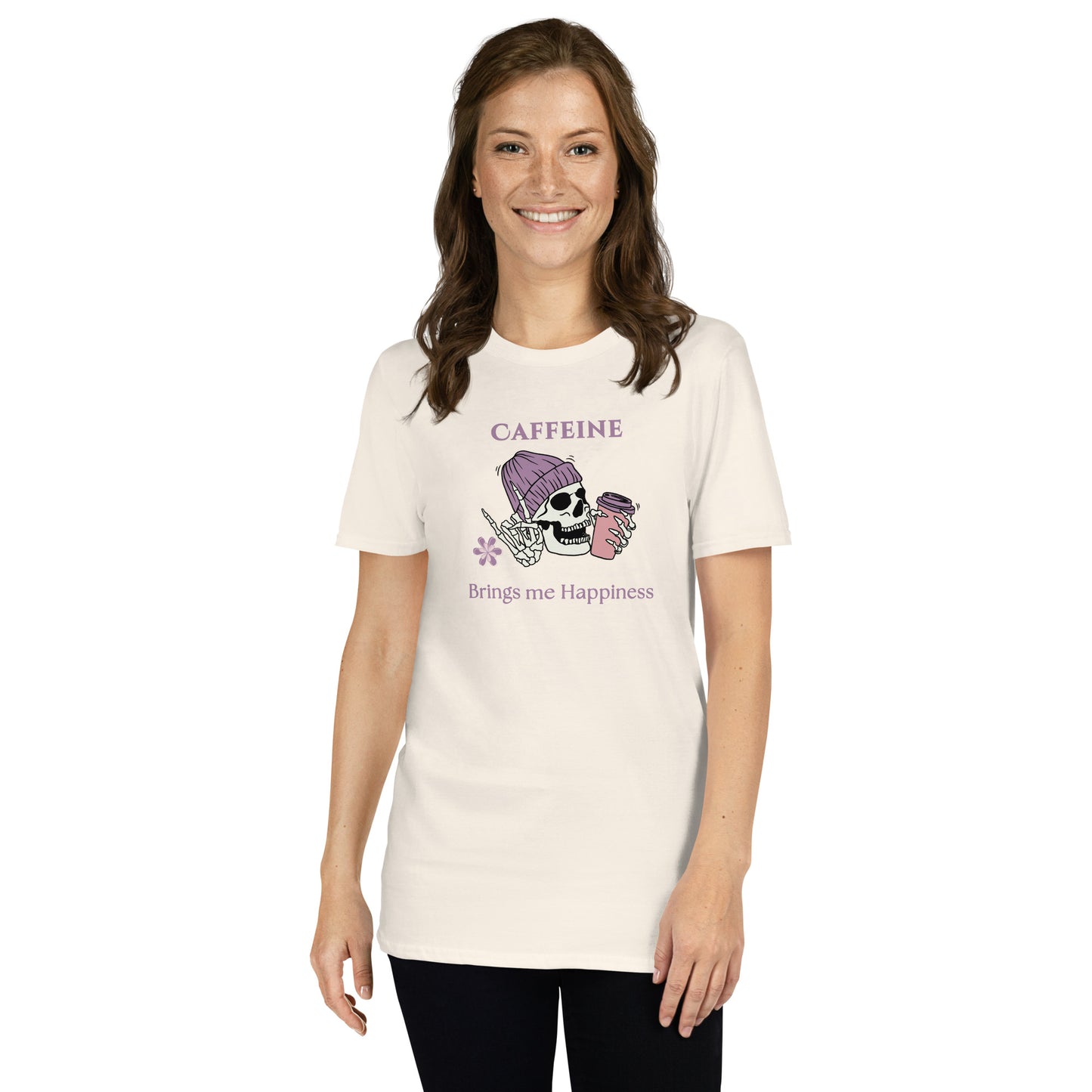 Caffeine Brings Me Happiness Unisex Tee by EraofInk