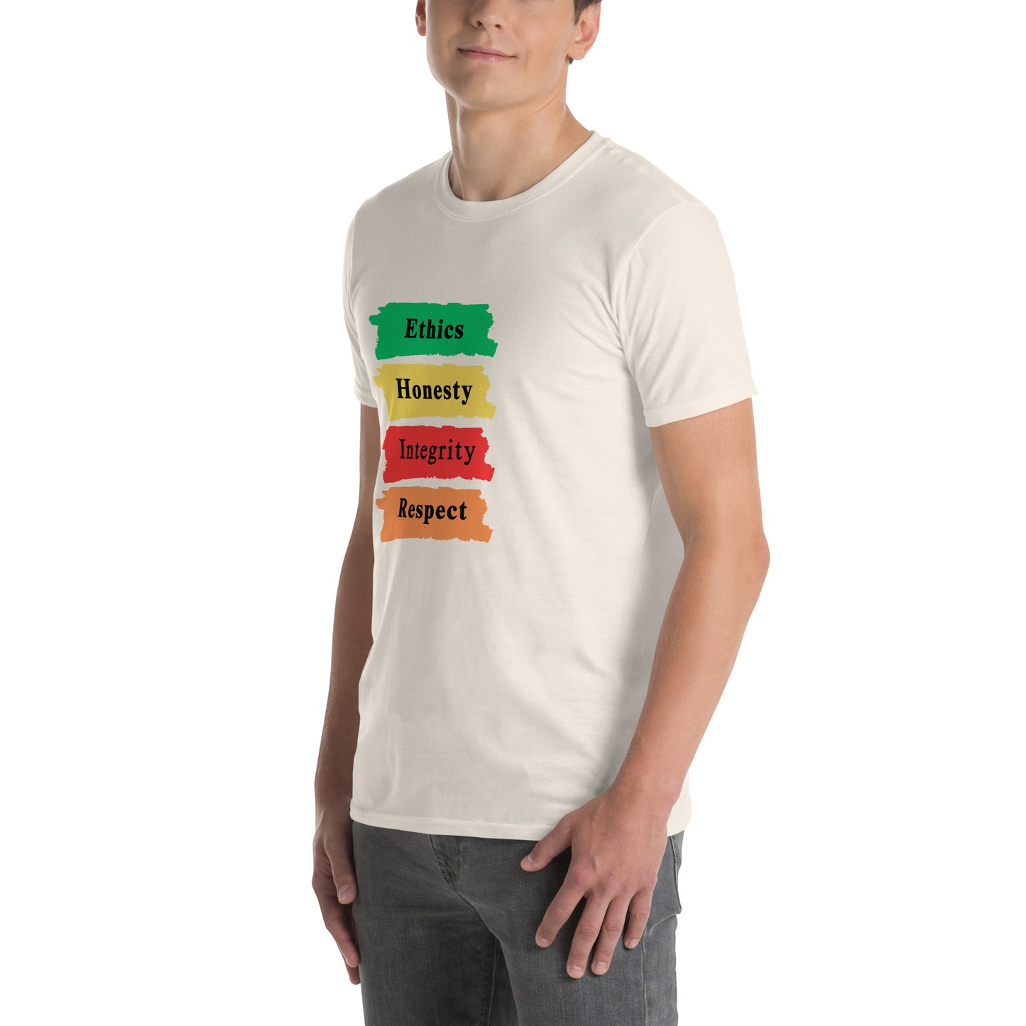 Ethics Honesty Integrity Respect Paint Strokes Unisex Tee by EraofInk