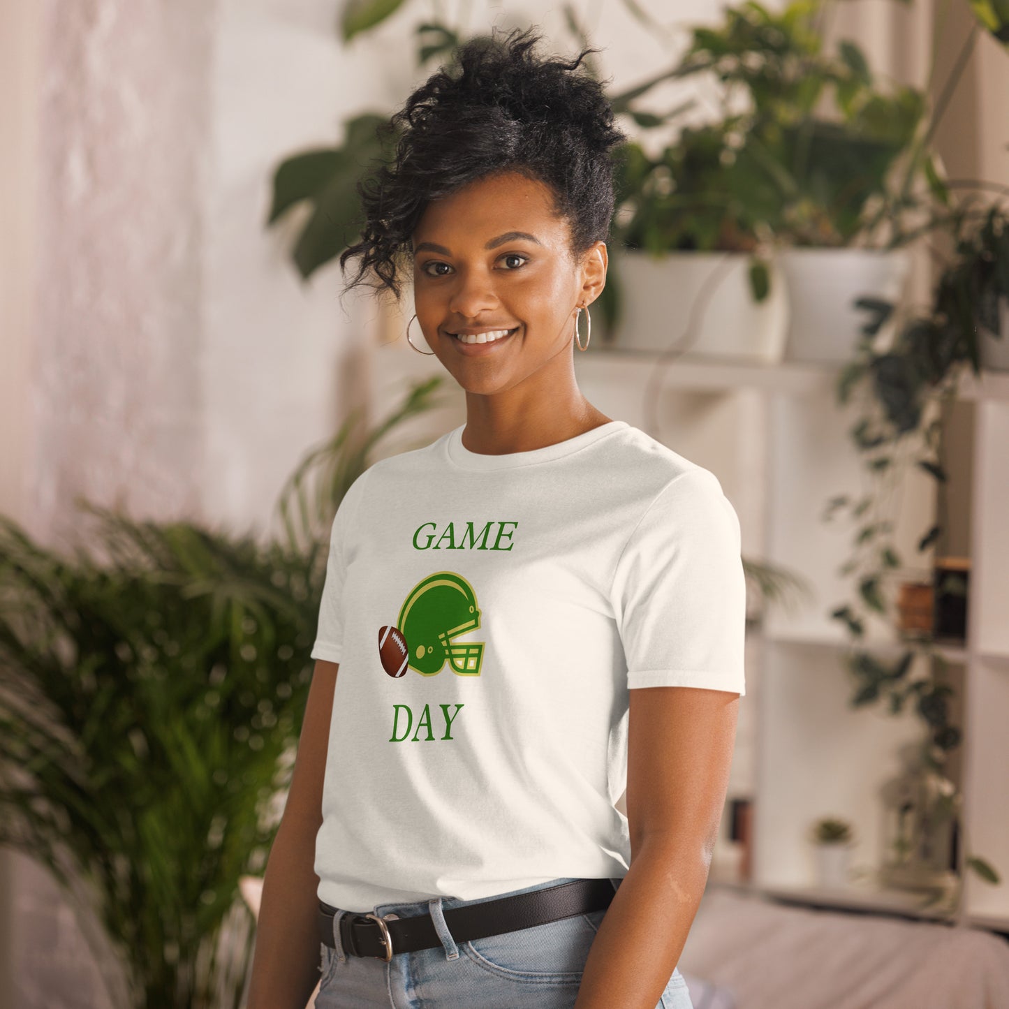 Game Day Football Unisex Tee Cheer for Green & Gold by EraofInk