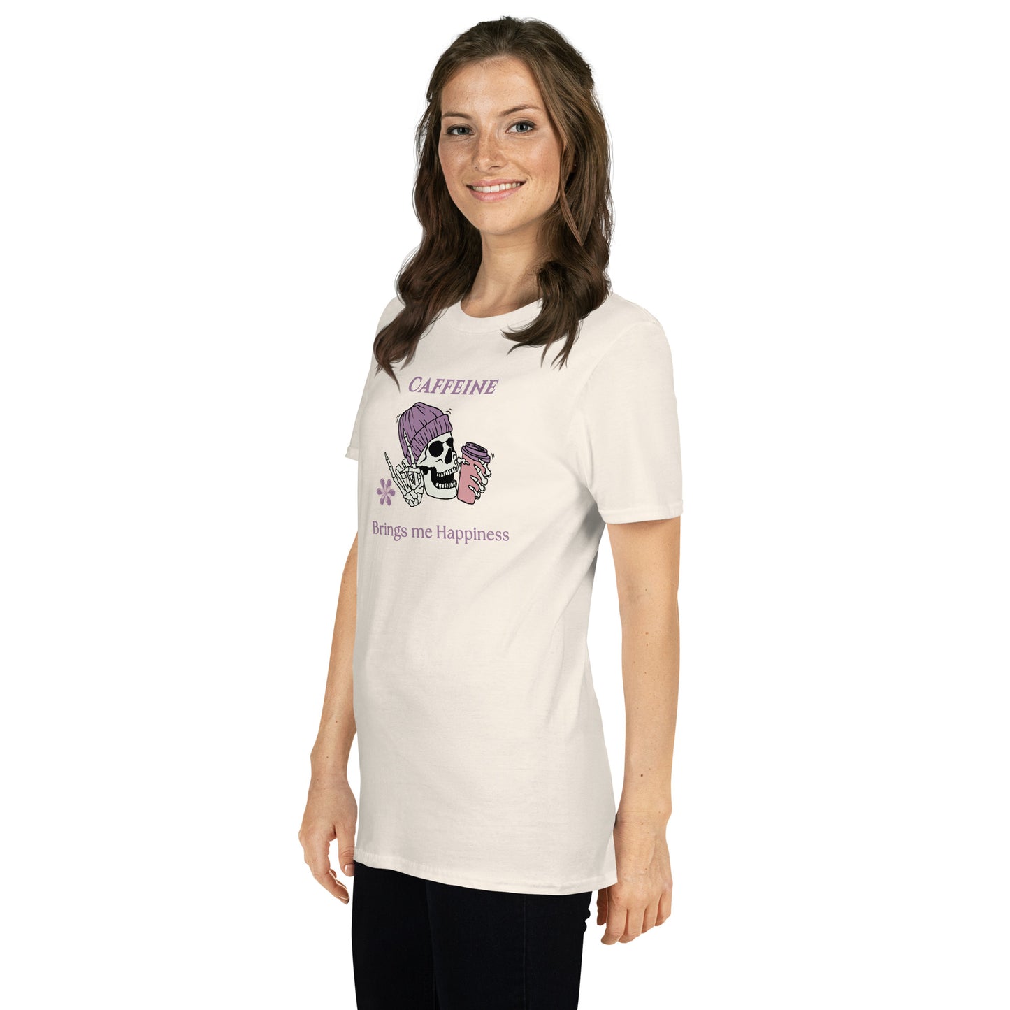Caffeine Brings Me Happiness Unisex Tee by EraofInk