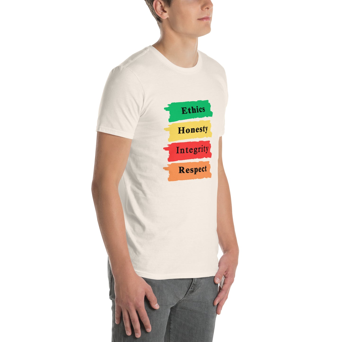 Ethics Honesty Integrity Respect Paint Strokes Unisex Tee by EraofInk
