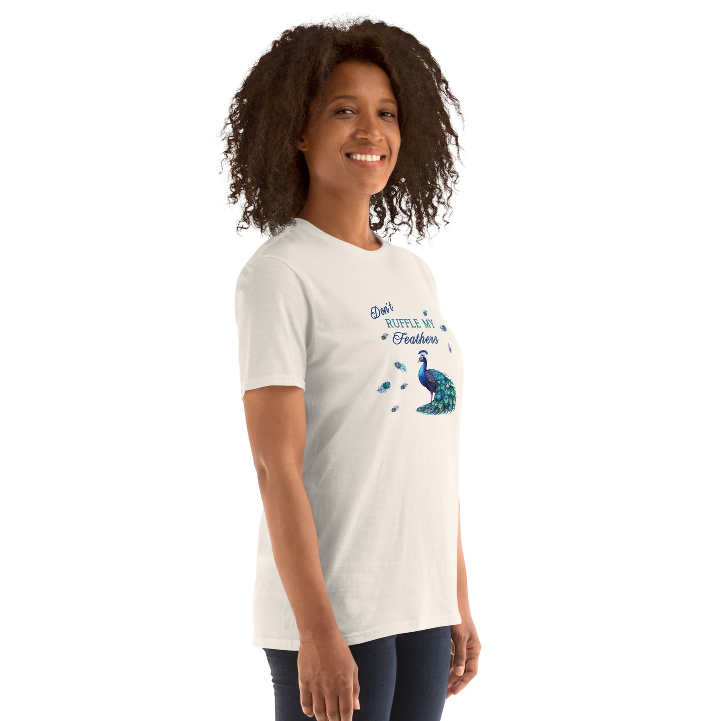 Beautiful Peacock Don't Ruffle My Feathers Unisex Tee by EraofInk