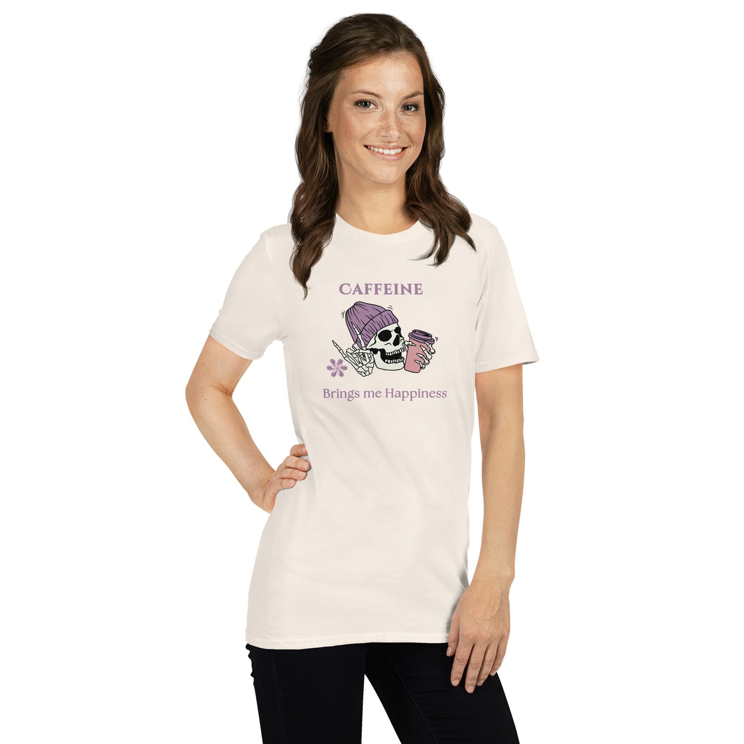 Caffeine Brings Me Happiness Unisex Tee by EraofInk