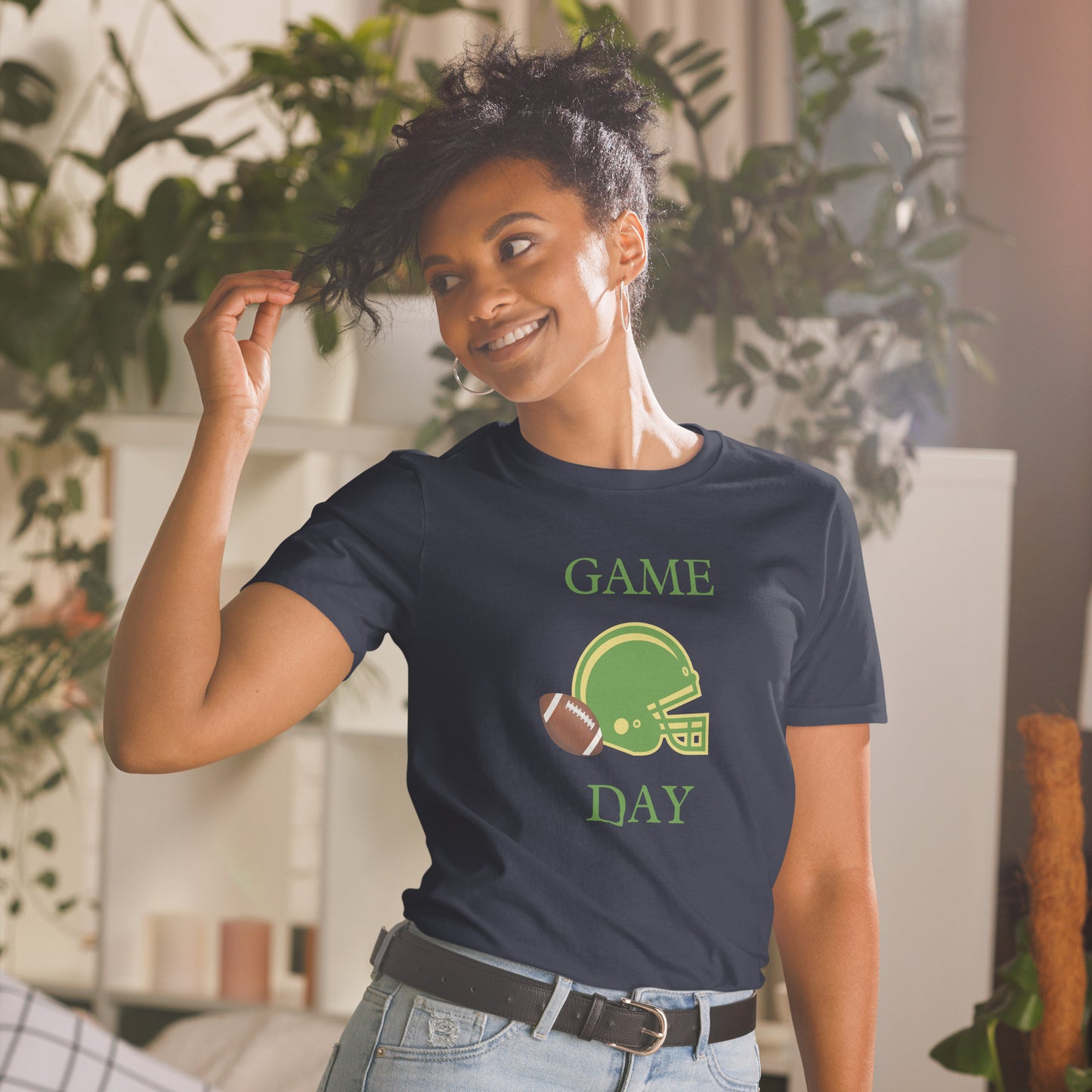 Game Day Football Unisex Tee Cheer for Green & Gold by EraofInk